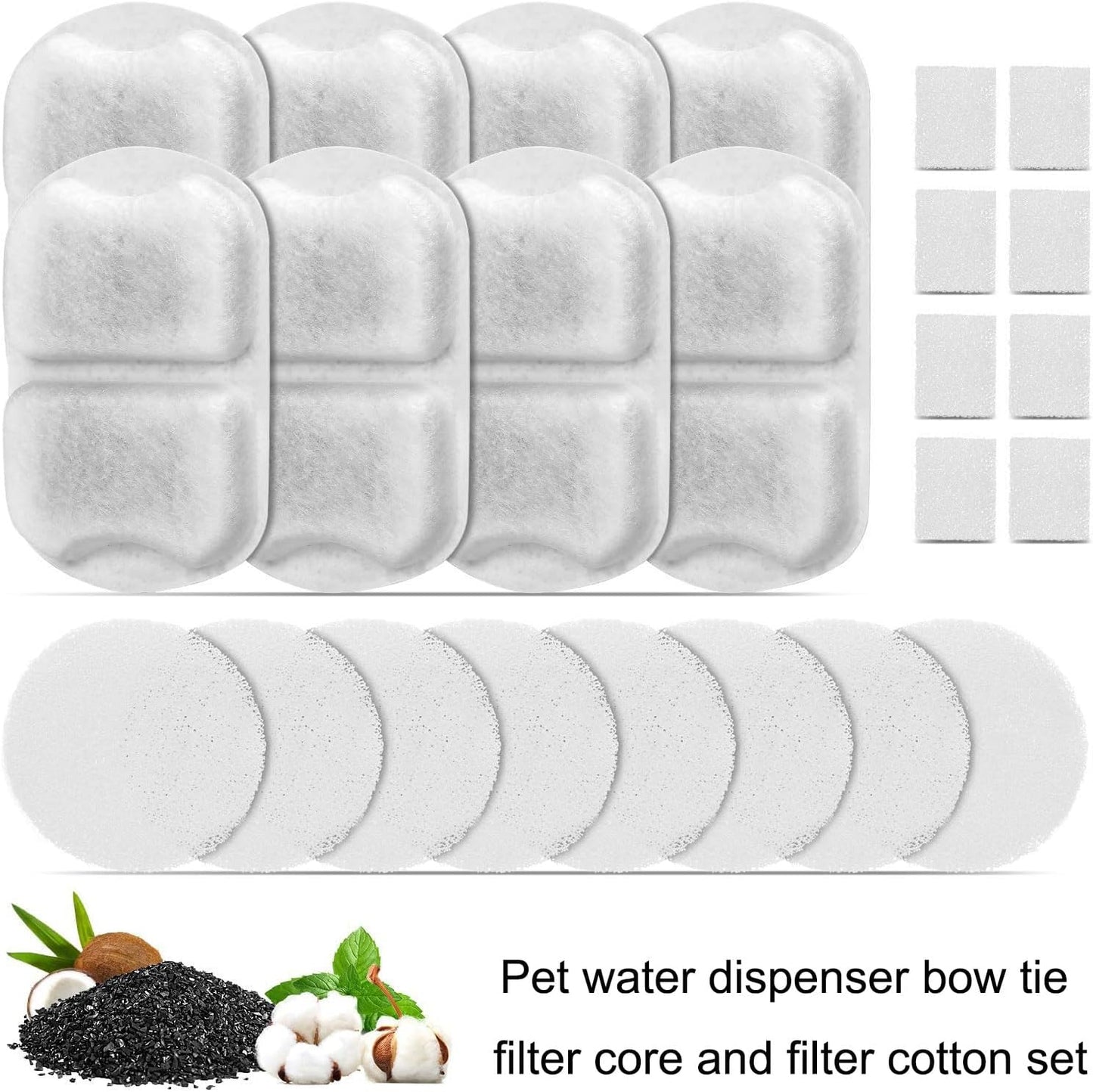 High Efficiency Pet Water Dispenser Filter And Foam Set For Pet Fountain 7L Drinking Dispenser Filter Replacement Set