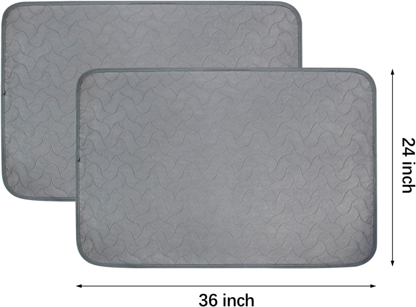 Gentle Purr Washable Dog Pee Pads 24 x 36, 2-Pack Reusable Puppy Pads, 4-Layer Ultra Absorbent Potty Training Pads for Dogs, Non-Slip Leakproof Dog Mats for Indoor Use