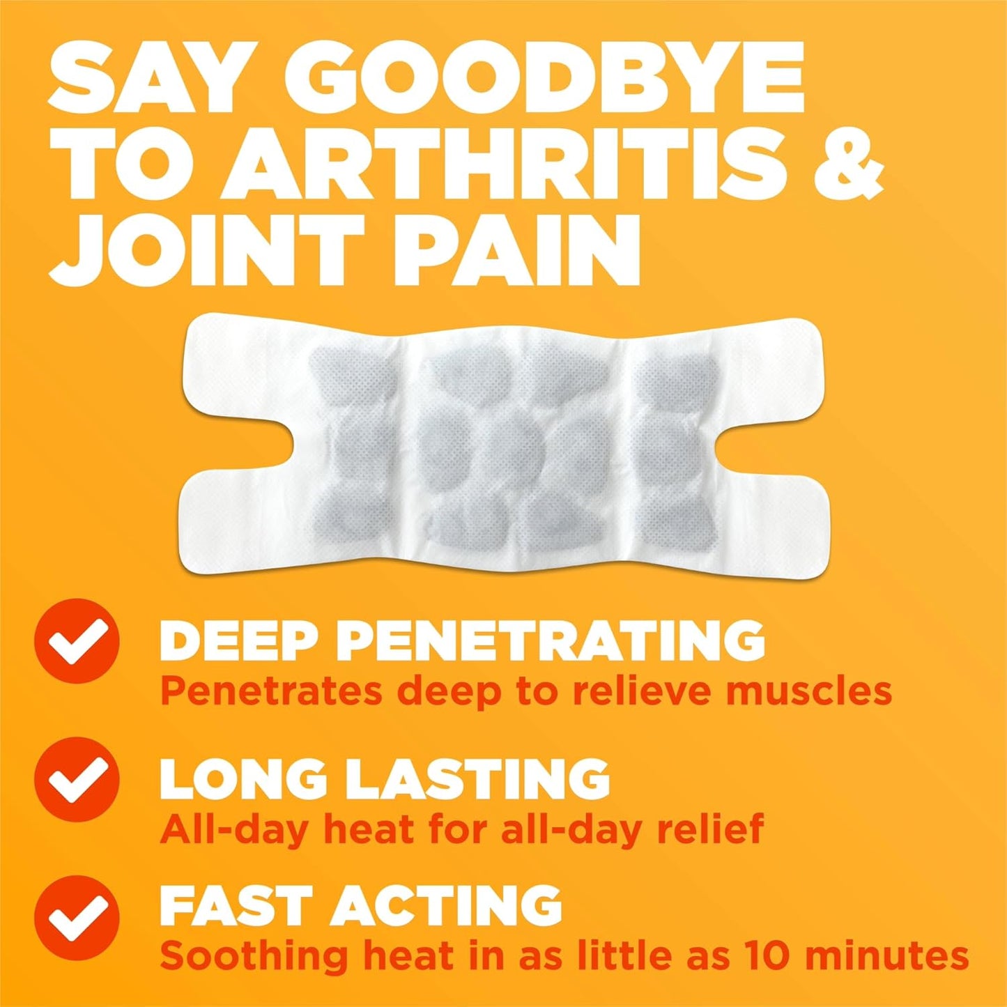ThermaCare Arthritis Heat Wraps - Targeted Joint Pain Relief for Hands, Wrists, & Knees - 8-Hour Therapeutic Heat Therapy - Flexible, Discreet, & Portable - Drug-Free (6-Count)