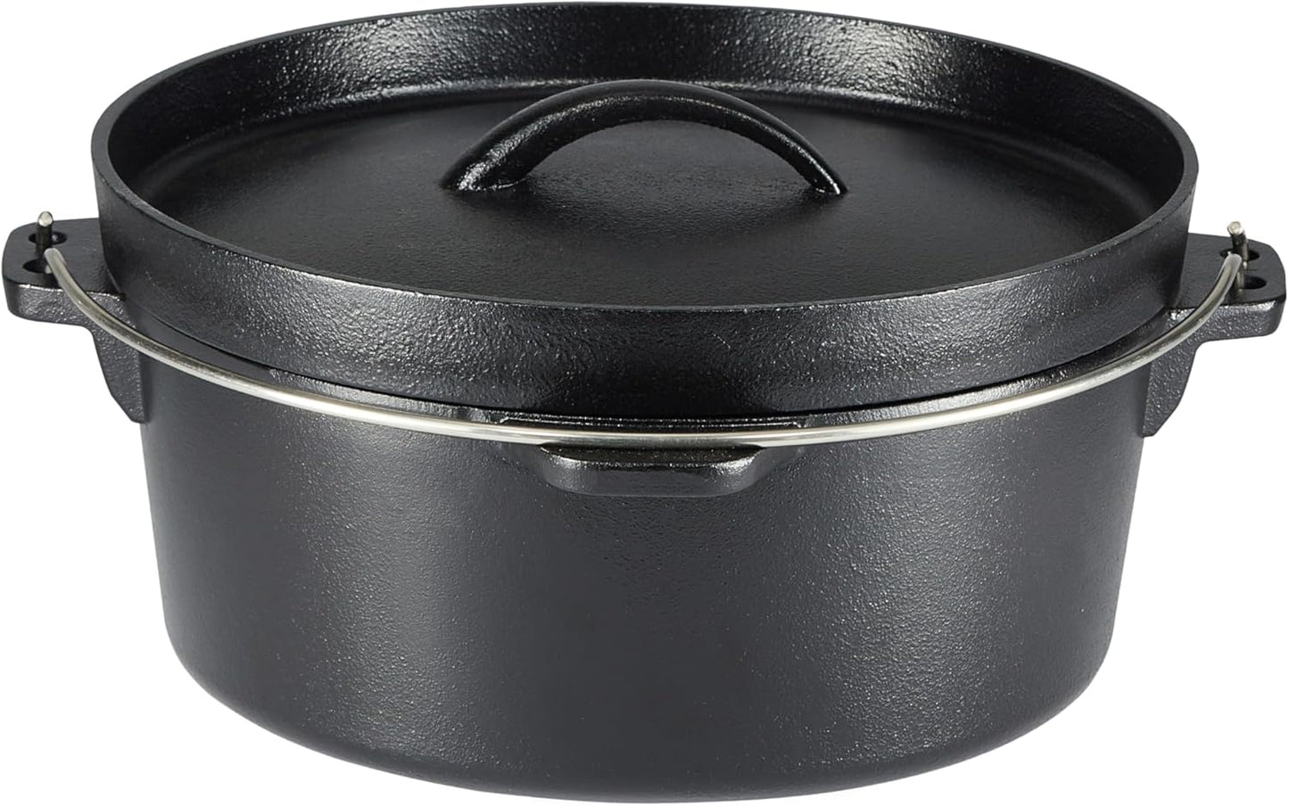 Amazon Basics Pre-Seasoned Cast Iron 5-Piece Cookware Set, Oven Safe, Cooks Evenly, 14.17 x 12.2 x 10.63 in, Black