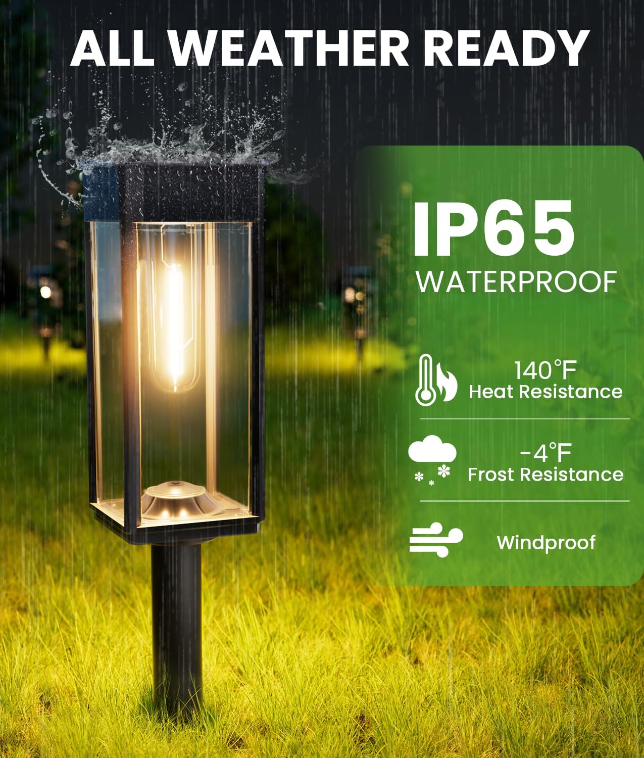 Solar Lights Outdoor, Bright Solar Pathway Lights Waterproof IP65, 4 Pack Warm Color Solar Path Lights for Yard, Landscape, Lawn, Patio, Walkway, Driveway, Garden Decoration