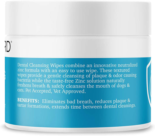 MAXI/GUARD Dental Cleansing Wipes for Dogs, Cats, Horses and Companion Animals (100 Wipes), Light Blue/White