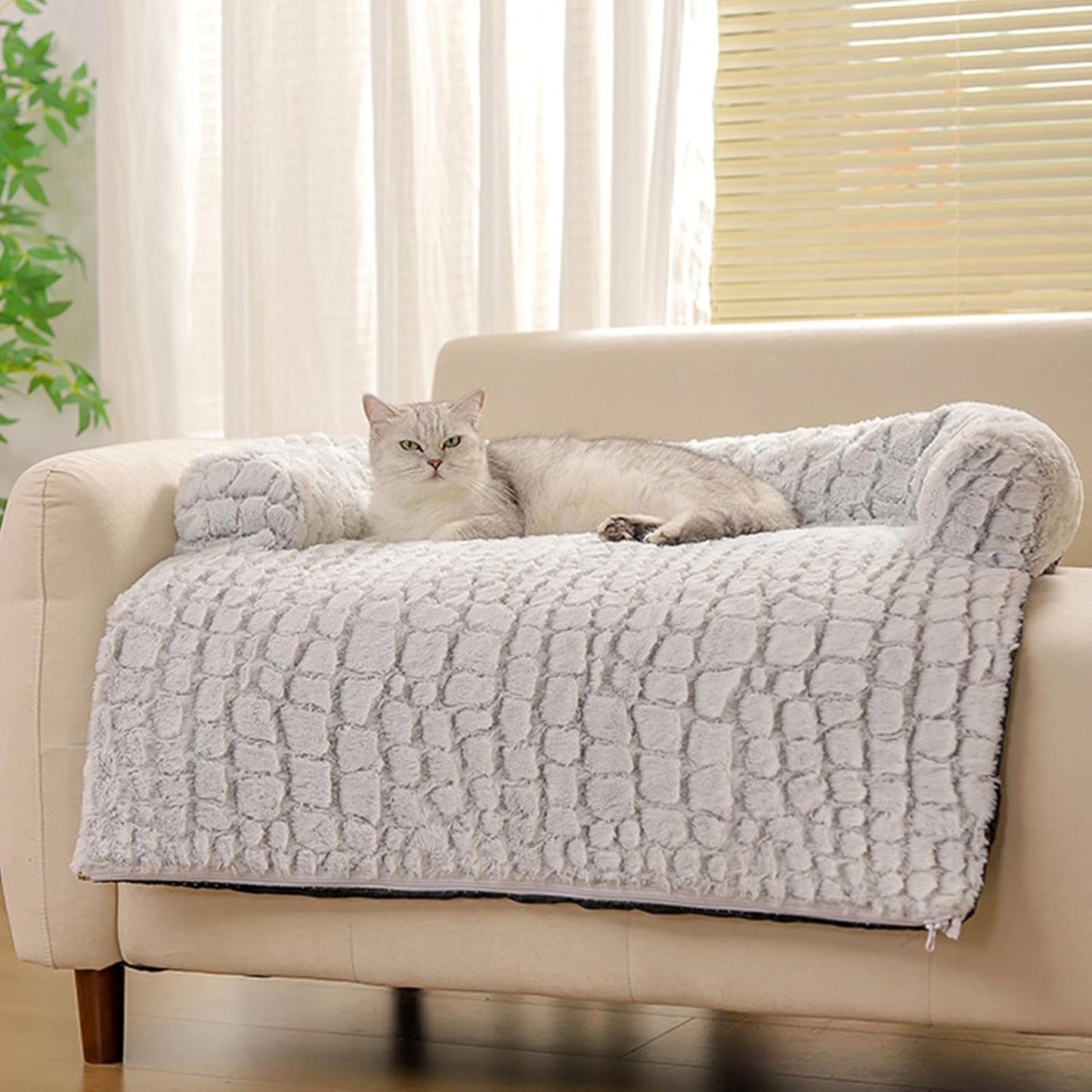 Dog Bed for Couch - Removable Washable Non Slip Sofa Cover, Raised Edge Calming Bed | Comfortable Indoor Relaxation for Home Kitchen Bedroom Living Room Porch Standard Size