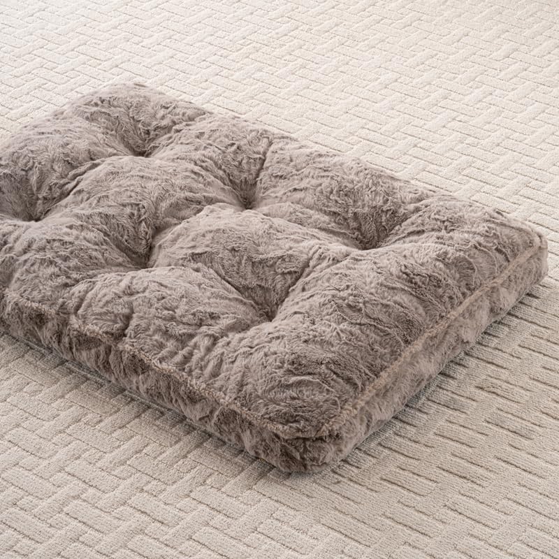 Luxury Cozy Orthopedic Thickened Brown Pet Mat for Dog and Cat, Machine Washable (23" x 18" 2")