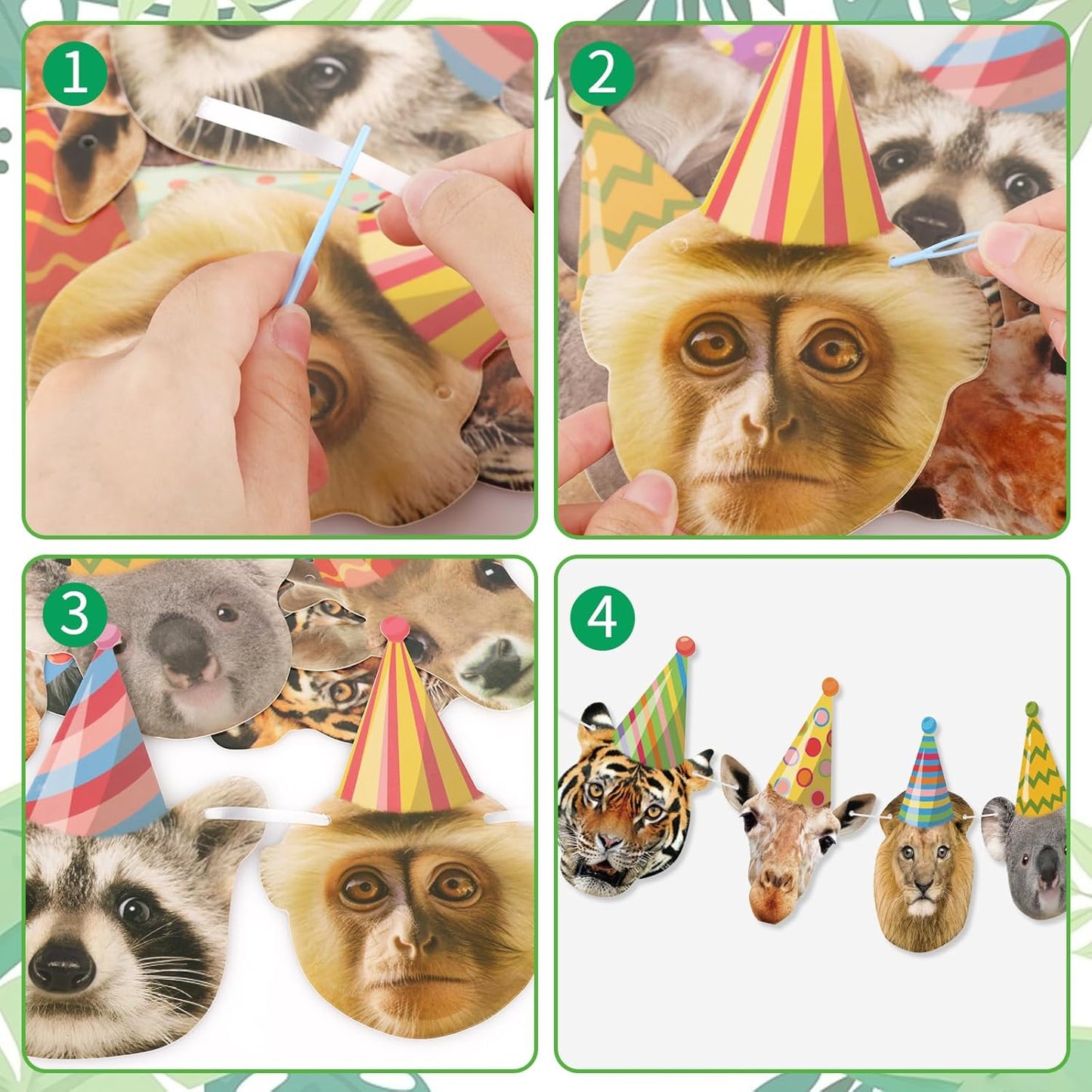 Hooqict Safari Animals Happy Birthday Banner Animal Birthday Party Decorations Party Animal Banner Garland for Jungle Birthday Decorations Kids Wild Zoo Party Supplies