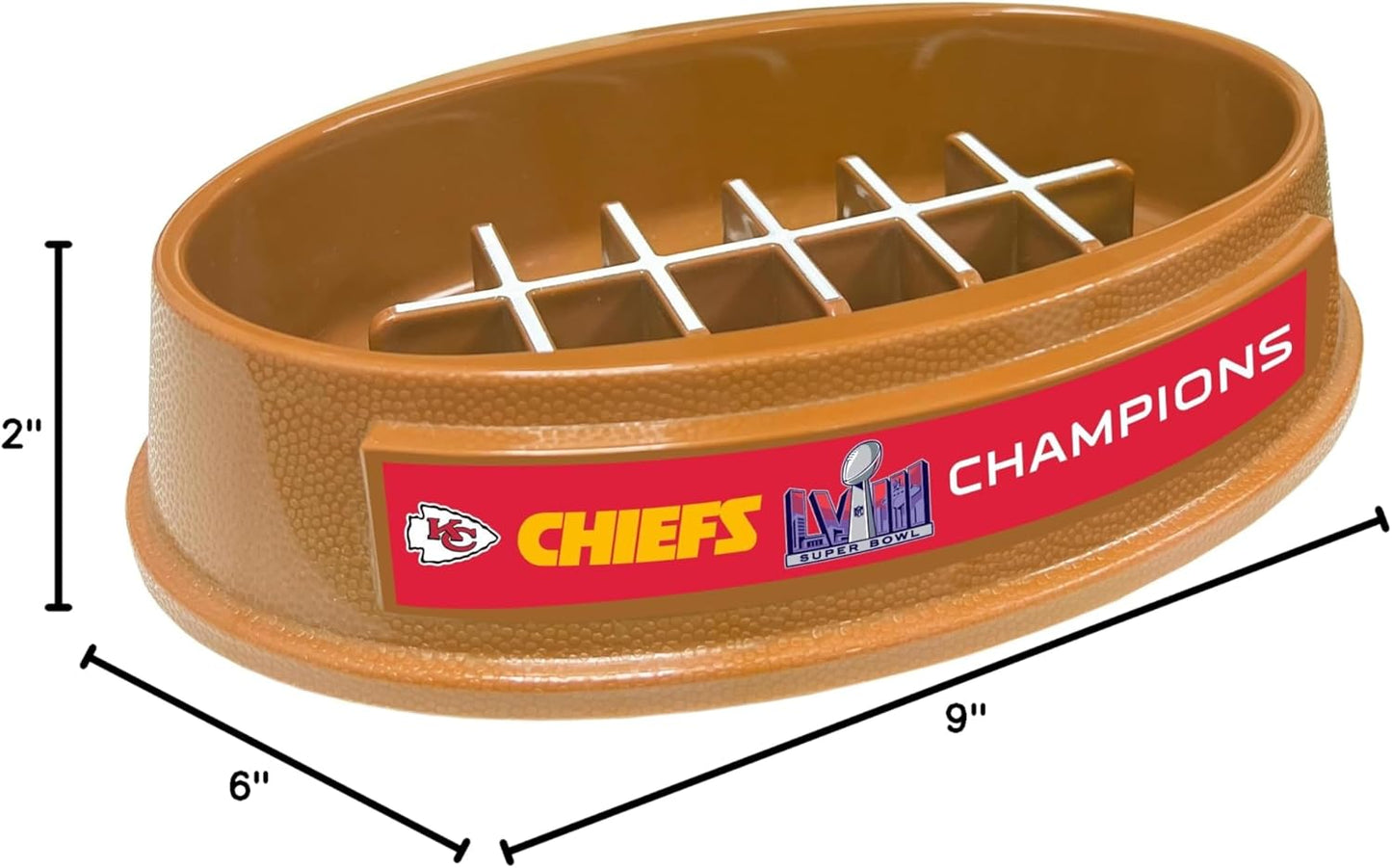 Pets First NFL Superbowl Champion Dog Super-Bowl - Slow Feeder, Dog Bowl. Football Design Slow Feeding Cat Bowl for Healthy Digestion. Non-Slip Pet Bowl for Large & Small Dogs & Cats