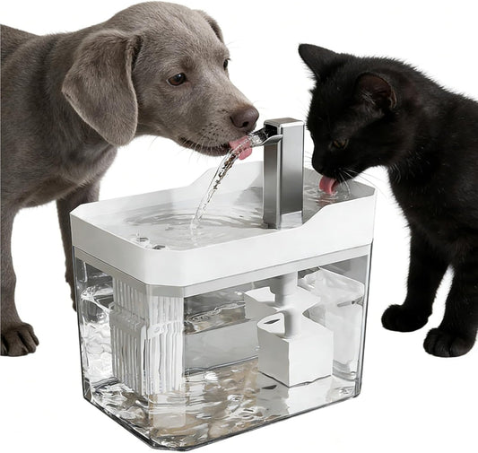 Fountain Cat Water Dish, Quiet Electric 1.5L Intelligent Sensing Dog Waterer, Indoor Drinking Fountain for Cats, Home, Dorm, Office, Apartment, Bedroom, Living Room