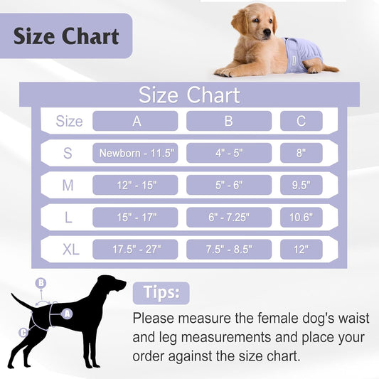4 Pack Reusable Female Dog Diaper, Highly Absorbent Doggie Diapers for Female Dogs, Dog Diaper Small, Yellow