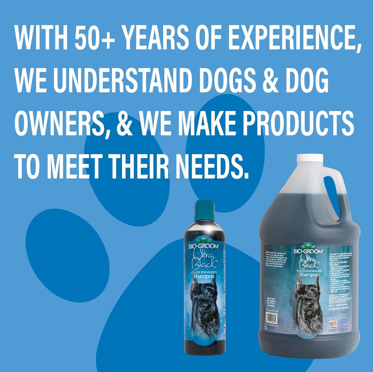 Bio-Groom Ultra-Black Dog Shampoo - Color Enhancing Pet Shampoo, Dog Bathing Supplies, Puppy Wash, Grooming Supplies, Cruelty-Free, Made in USA, Coat Brightener - 1 Gallon