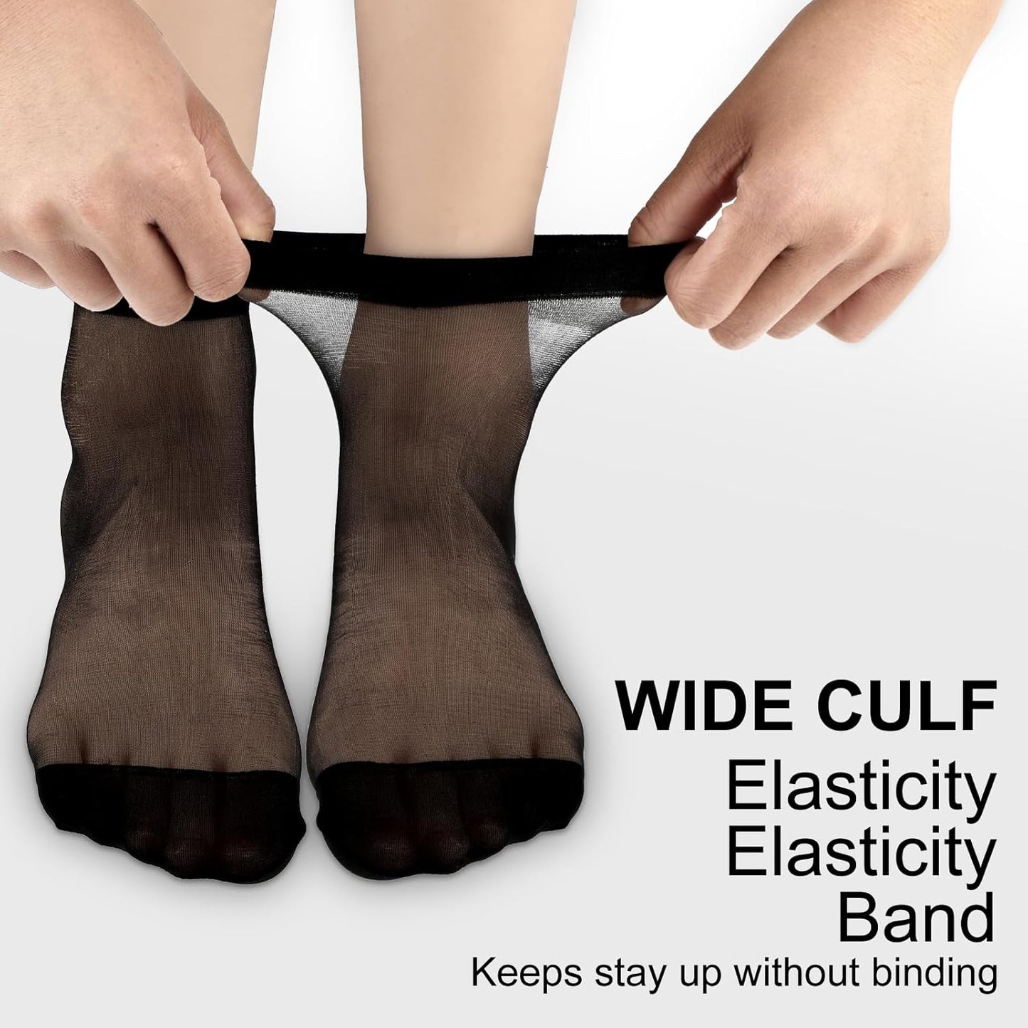 10 Pairs Nylon Socks for Women Sheer Ankle Socks Silky Breathable Hosier for Women and Girls