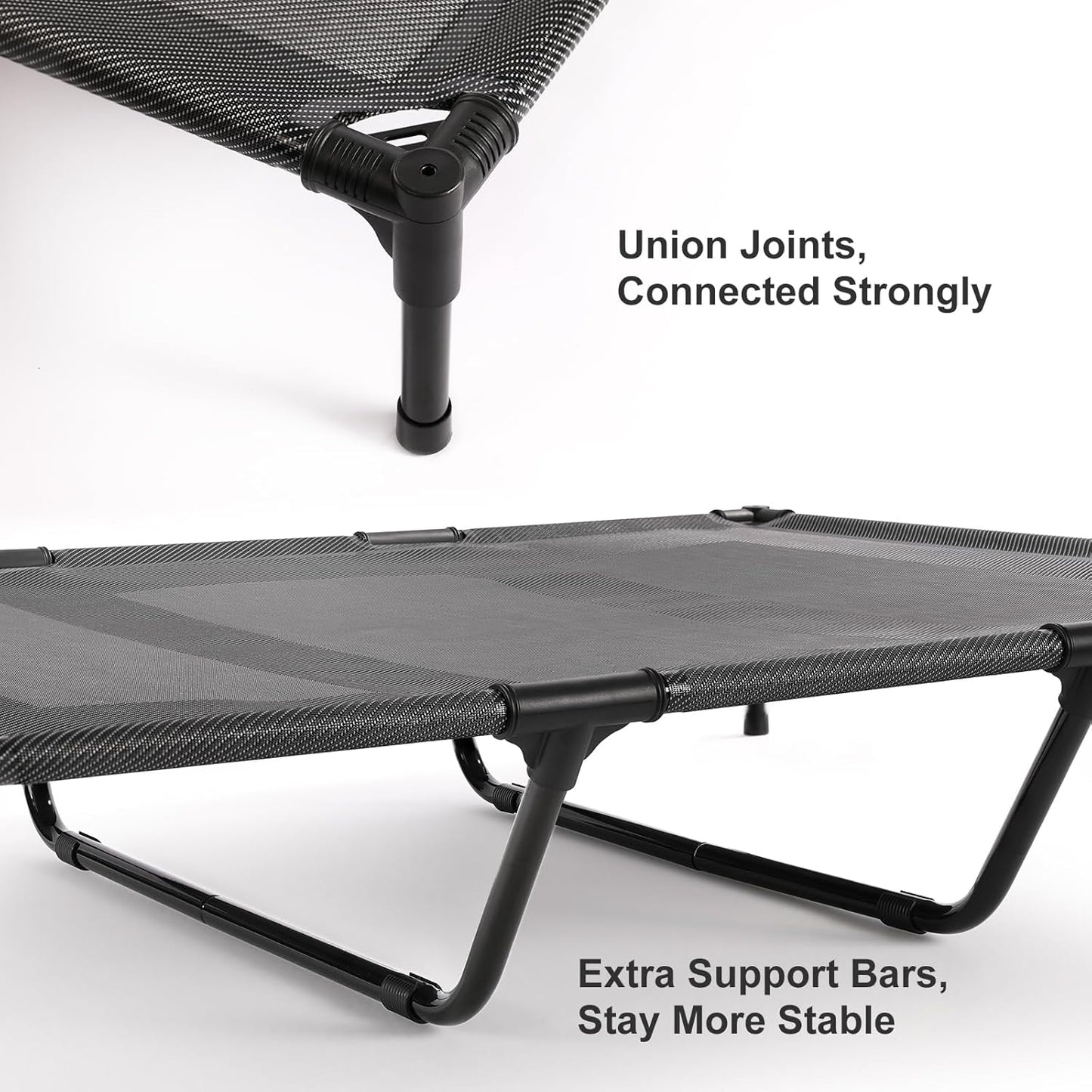 petizer 48" Cooling Elevated Dog Bed, Raised Outdoor Dog Cot for Camping, Breathable & Waterproof, Heavy Duty Extra Large Dog Bed Holds 200 LBs with Sturdy Support Bars, Extra Large Dogs (X-Large)