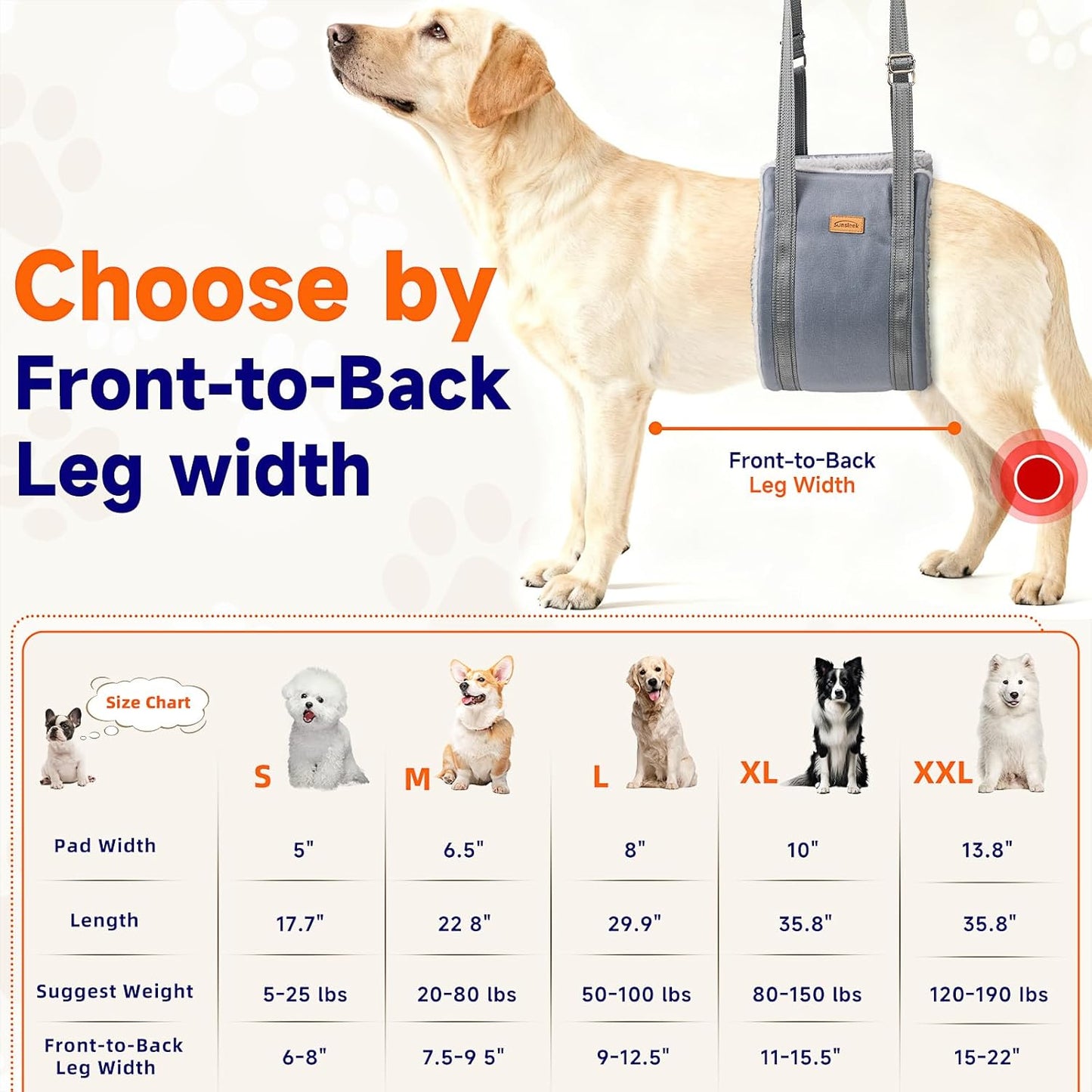 Dog Lift Harness for Large Dogs, Adjustable Dog Sling for Back Legs, Hip Support Harness to Help Lift Dogs Rear for Helps Senior, Injured, Disabled and After ACL Surgery Dogs - Large, Grey