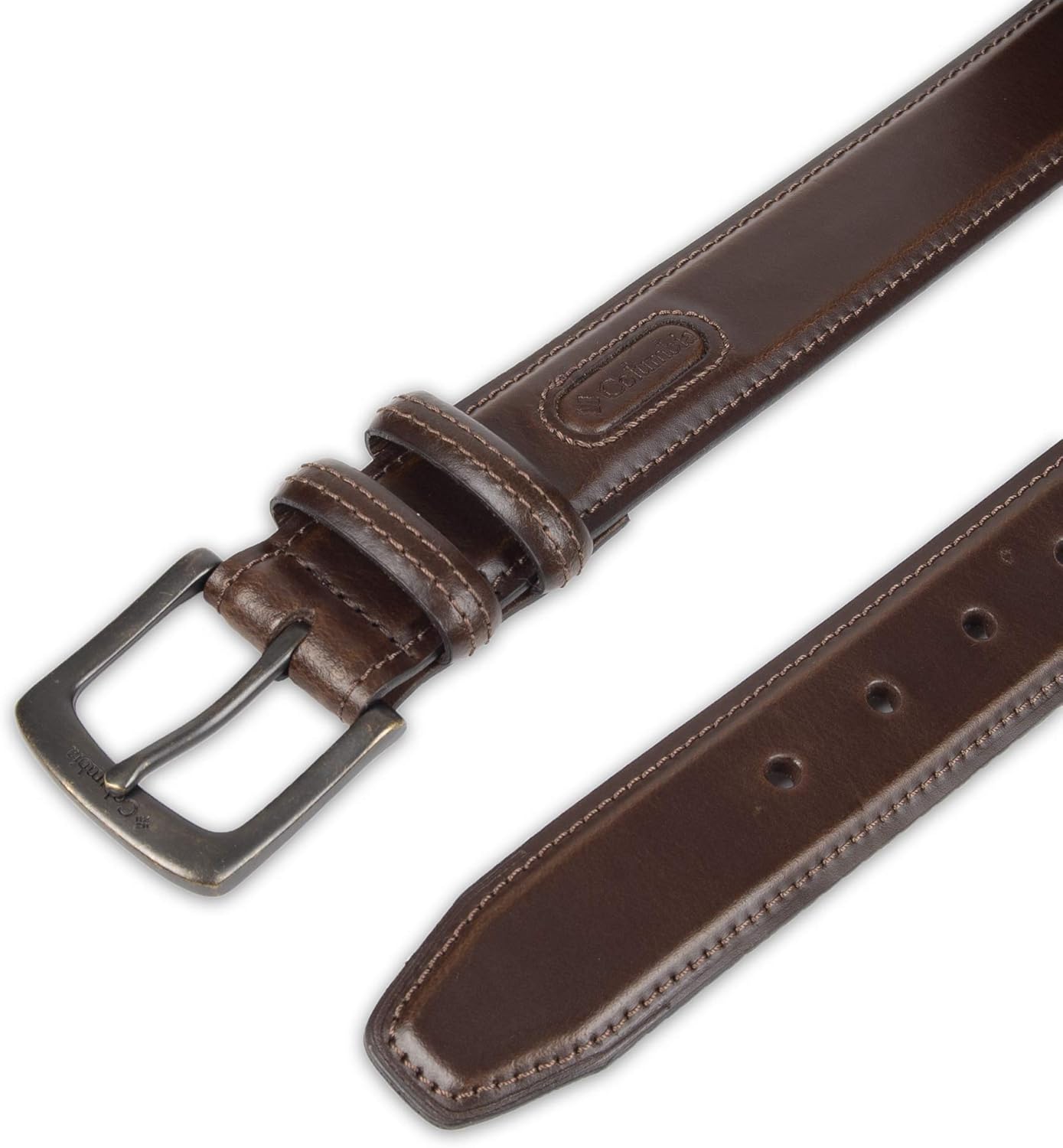 Columbia Men's Leather Casual Belt Tan & Brown Classic Style for Everyday Wear