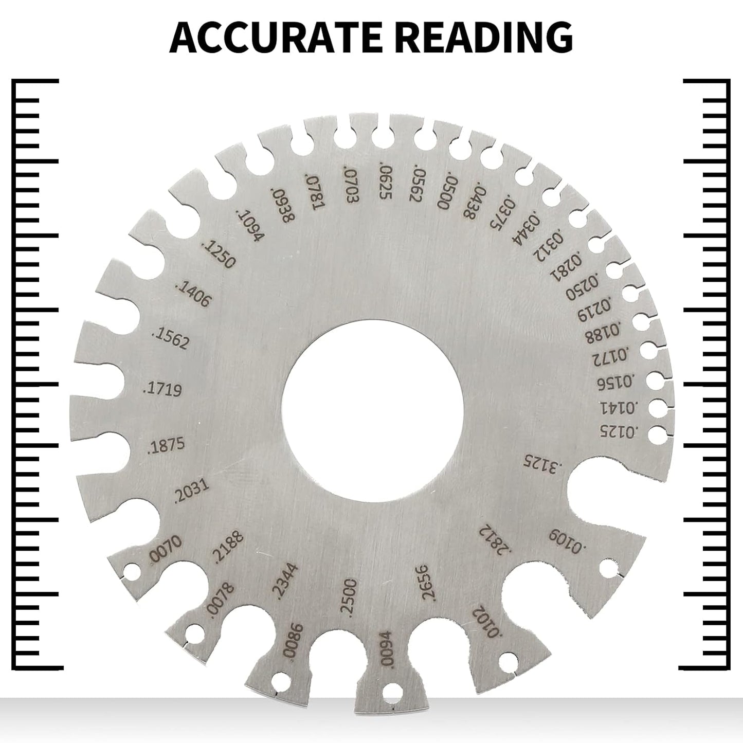 Metal Sheet Thickness Gauge & Dual-Sided Round Metal Sheet Gauge - Wire Measurement Tool Stainless Steel Welding Gage Material Wire Thickness Gage (Set of 3)