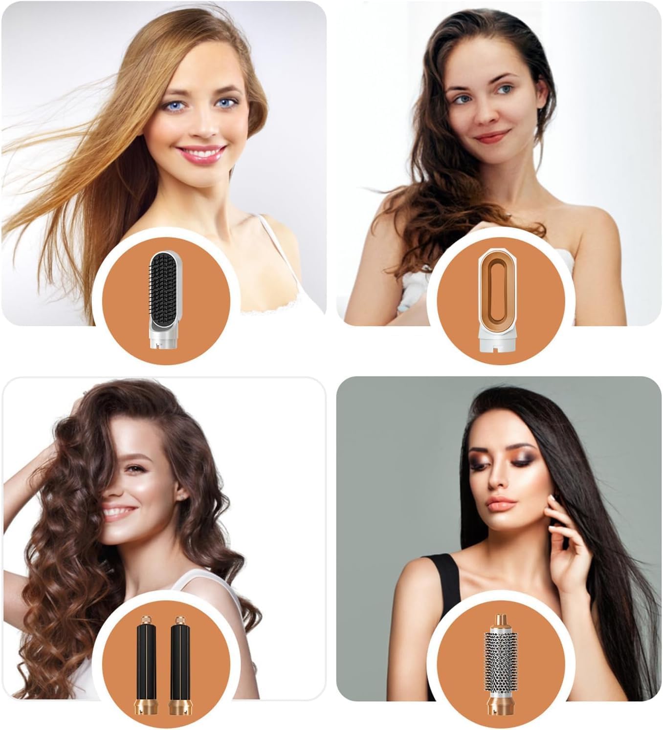 Hair Dryer Brush 5 in 1, Negative Ion Blow Dryer Brush Set, 110,000 RPM High - Speed Hot Air Brush Air Styler Curling Wrap Air Curler,Curling Iron Hair Styling Tools for Straight Curl Drying Smoothing