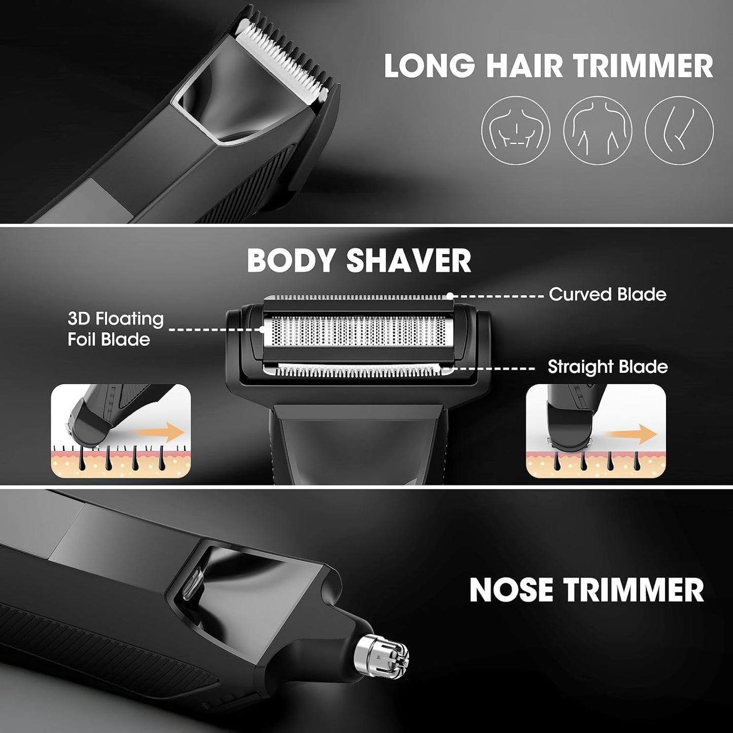 Manscape Body and Ball Trimmer for Men, Bald Head & Body Shaver, Mens Grooming Kits Pubic Groin Hair Trimmer, Body Groomer Electric Razors for Smooth Shaving, IPX7 Waterproof