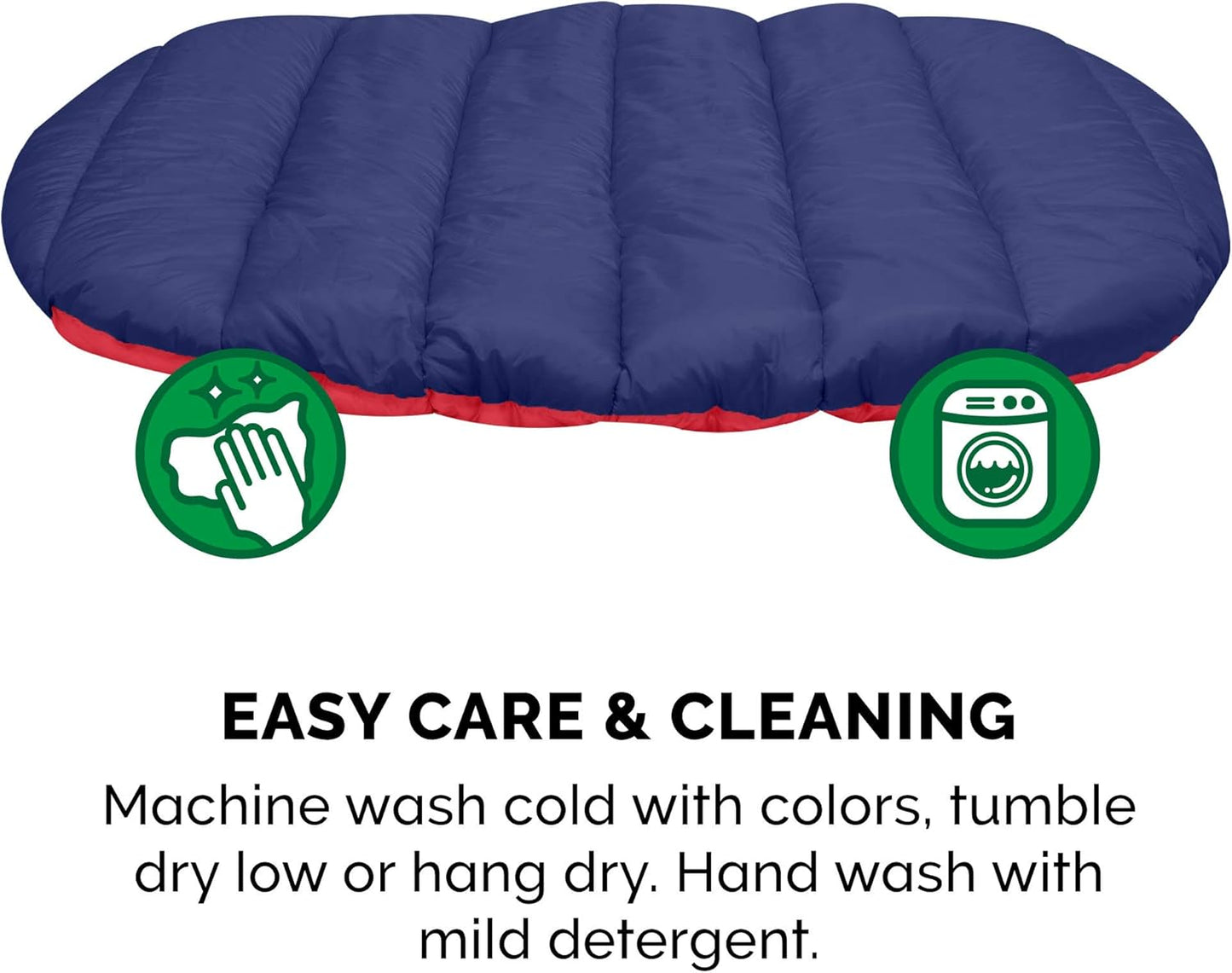Furhaven Outdoor Travel Dog Bed for Large/Medium Dogs w/ Carry Bag, Washable & Foldable, Great for Crates & Kennels - Trail Pup Travel Pillow Mat w/ Stuff Sack Bag - Flame Red/True Blue, Large
