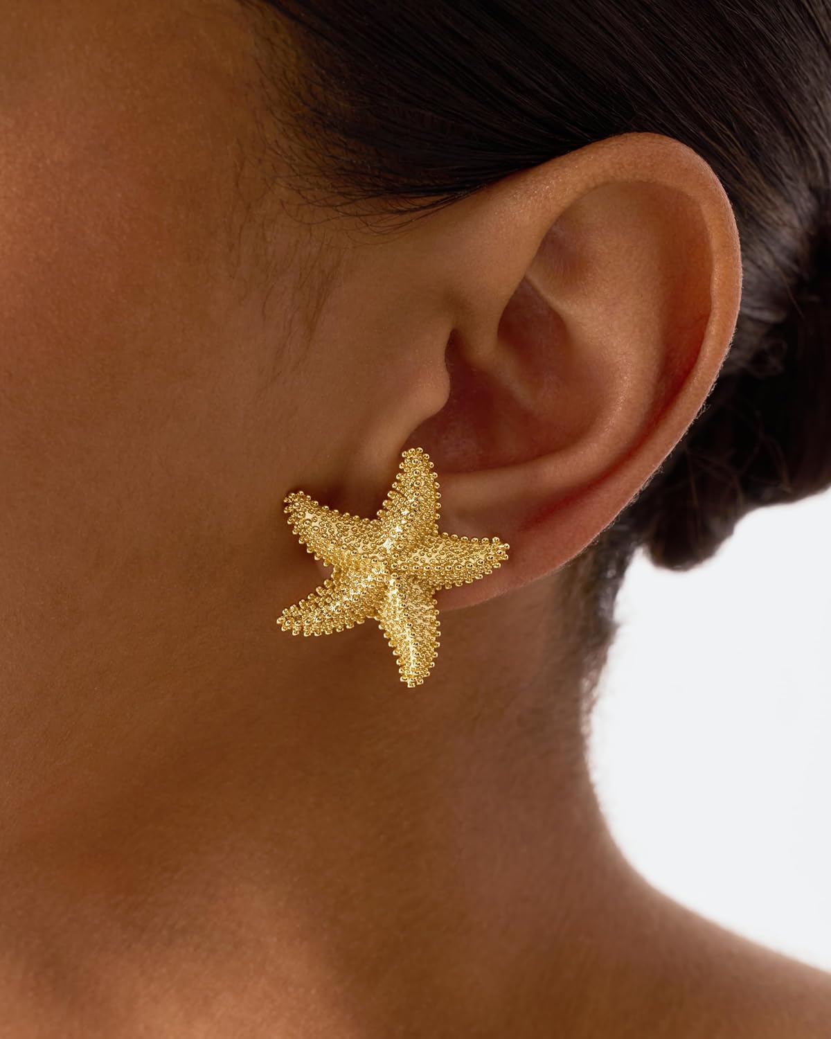 PAVOI 14K Gold Plated Starfish Statement Stud Earrings for Women | Trendy Jewelry Alluring Ocean-Themed Dangling Earrings
