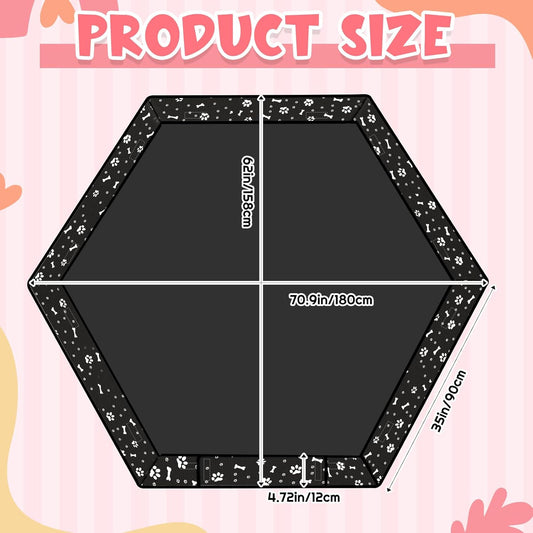 Marsui Dog Playpen Bottom Pad Fits for 36inch W and 24inch H 6 Panels Exercise Pet Dog Mat Puppy Crate Pad Reusable Washable Pet Training Pee Mat Hoop and Loop Design, Playpen Not Included(Black)