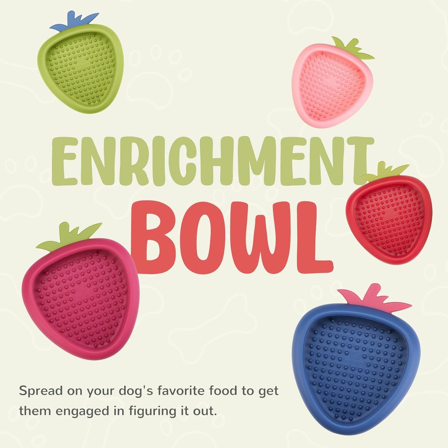 Freeze Dog Lick Bowl, Animire Non-Slip Slow Feeder Lick Mat for Dogs, Silicone Dog Enrichment Bowl for Distraction Anxiety Relief Boredom, BPA Free, Dishwasher Safe(Rose,S)