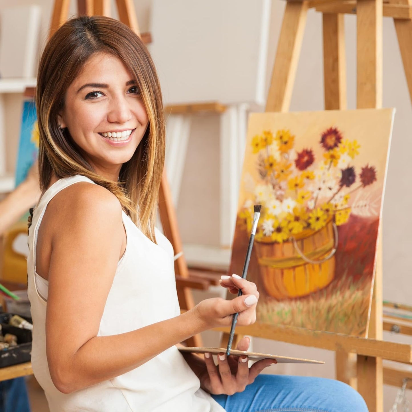 KEFF 24-Pack 𝗣𝗥𝗘𝗠𝗜𝗨𝗠 Canvas for Painting, 6 of 5x7, 8x10, 9x12,11x14 Painting Canvas Boards, Art Supplies for Adults & Kids - 100% Cotton Primed Canvases for Painting Acrylic, Oil, Watercolor