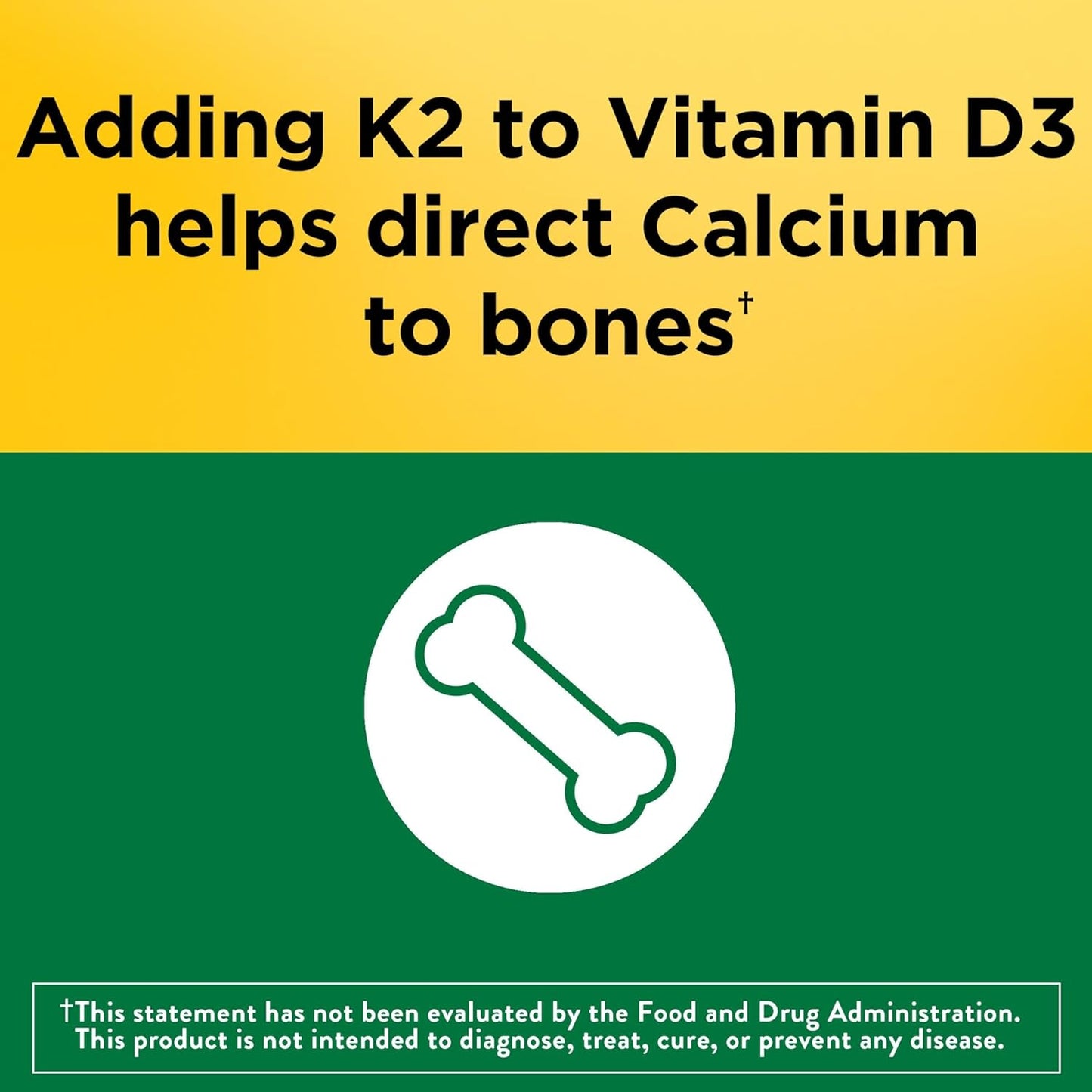Nature Made Vitamin D3 K2 Gummies, Vitamin D 5000 IU Per Serving for Bone, Teeth, Muscle and Immune Support, 50 Gummy Vitamins, 25 Day Supply