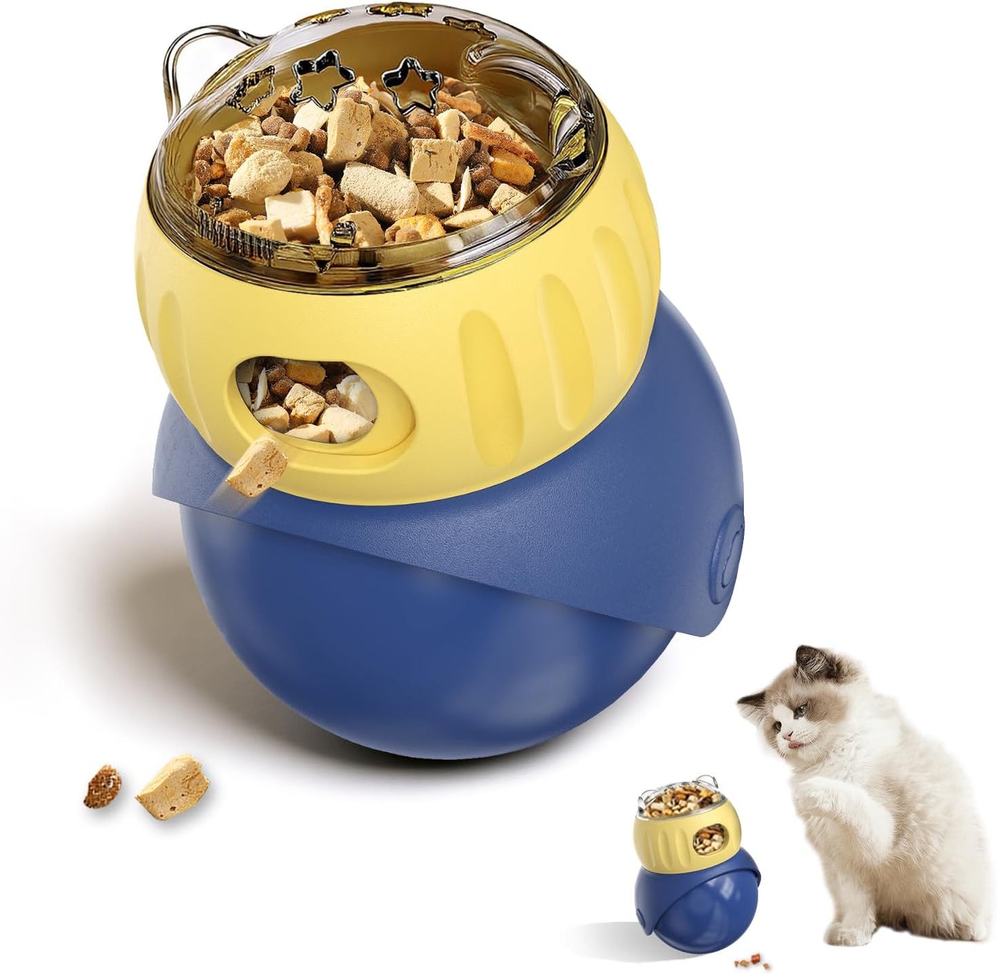 Cat Puzzle Feeder - Interactive Cat Toy & Dog Toys, Treat Dispenser for Indoor Cats, Small Dogs, Puppies | Slow Feeder to Keep Busy