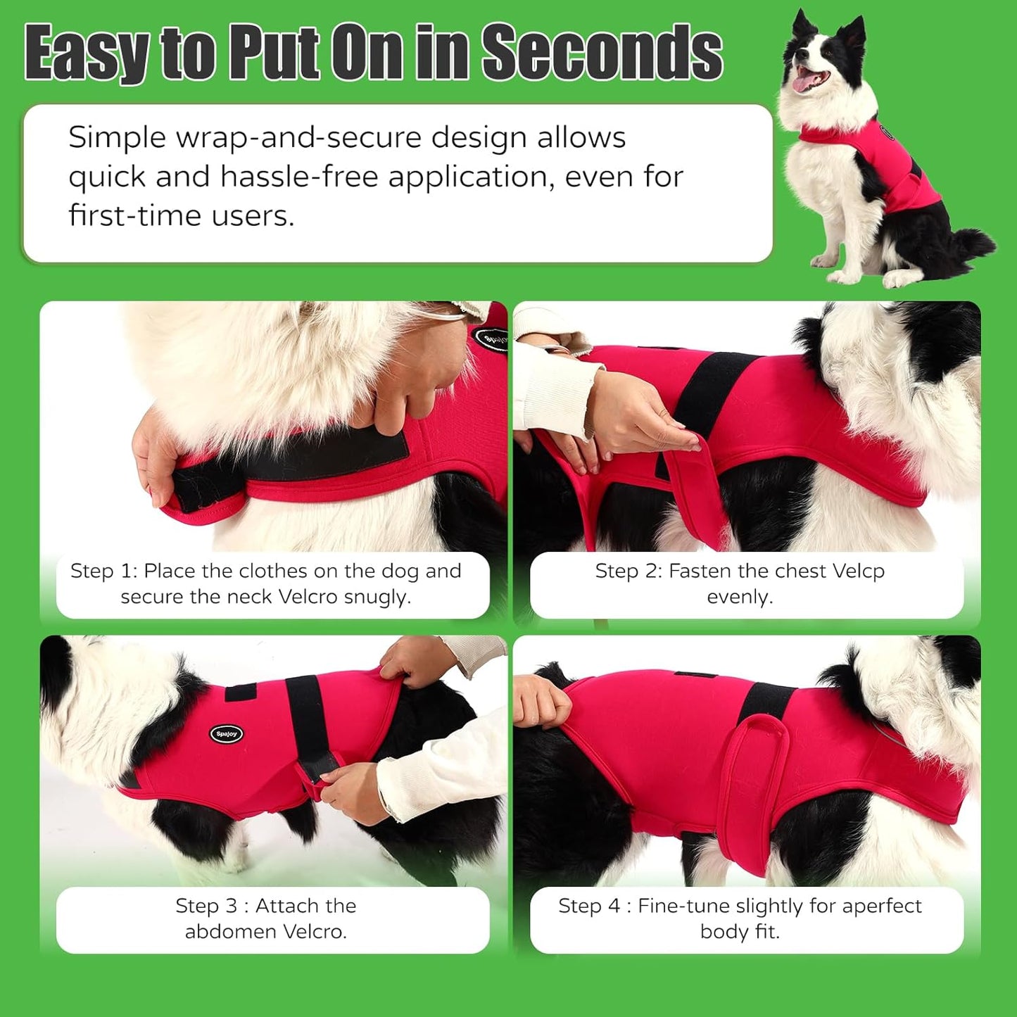 Dog Anxiety Vest with Band Noise Cancelling Ear Muffs Combination Set – Soft Thunder Jacket for Fireworks, Vet Visits & Separation Anxiety – No Medication or Training
