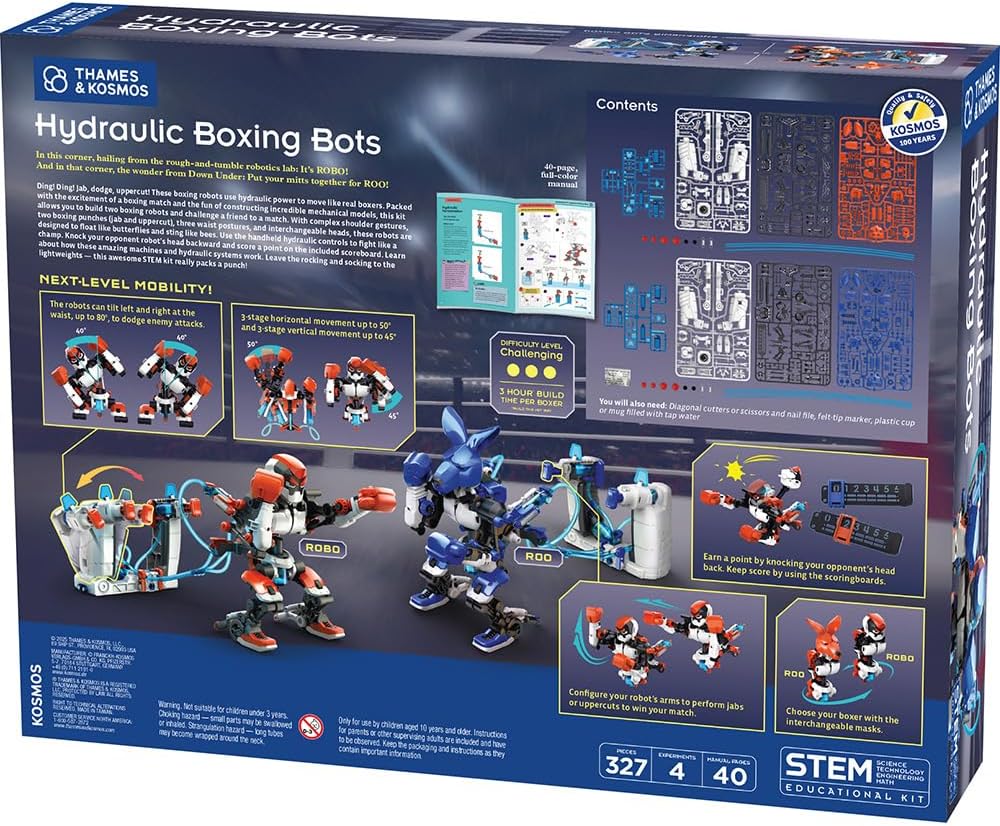 Thames & Kosmos Hydraulic Boxing Bots Building & Construction for Babies, White and Blue