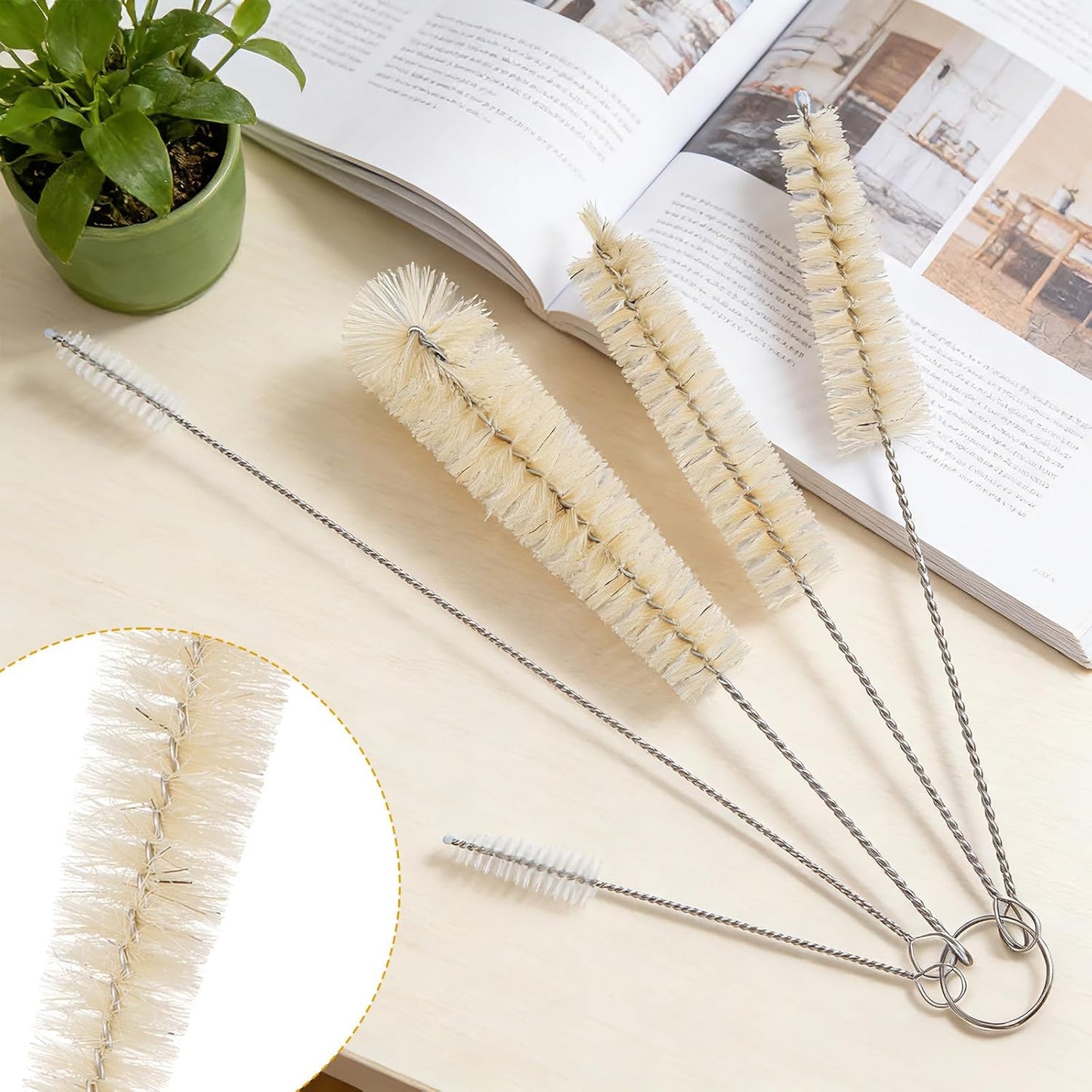 14 PCS Cat Fountain Cleaning Brushes Kit Cat Water Fountain Cleaner Kit Water Cleaning Brushes with Compressed Sponge for Most Dog Cats Waters Dispenser