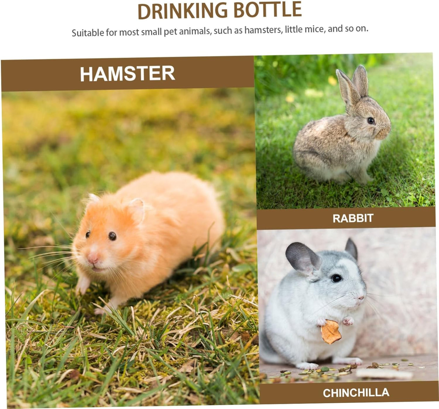 Milisten 350ml PET Rabbit Water Bottle Dispenser – Silent Hanging Glass Water Feeder for Small Animals – for Bunnies Guinea Pigs and Other Pets