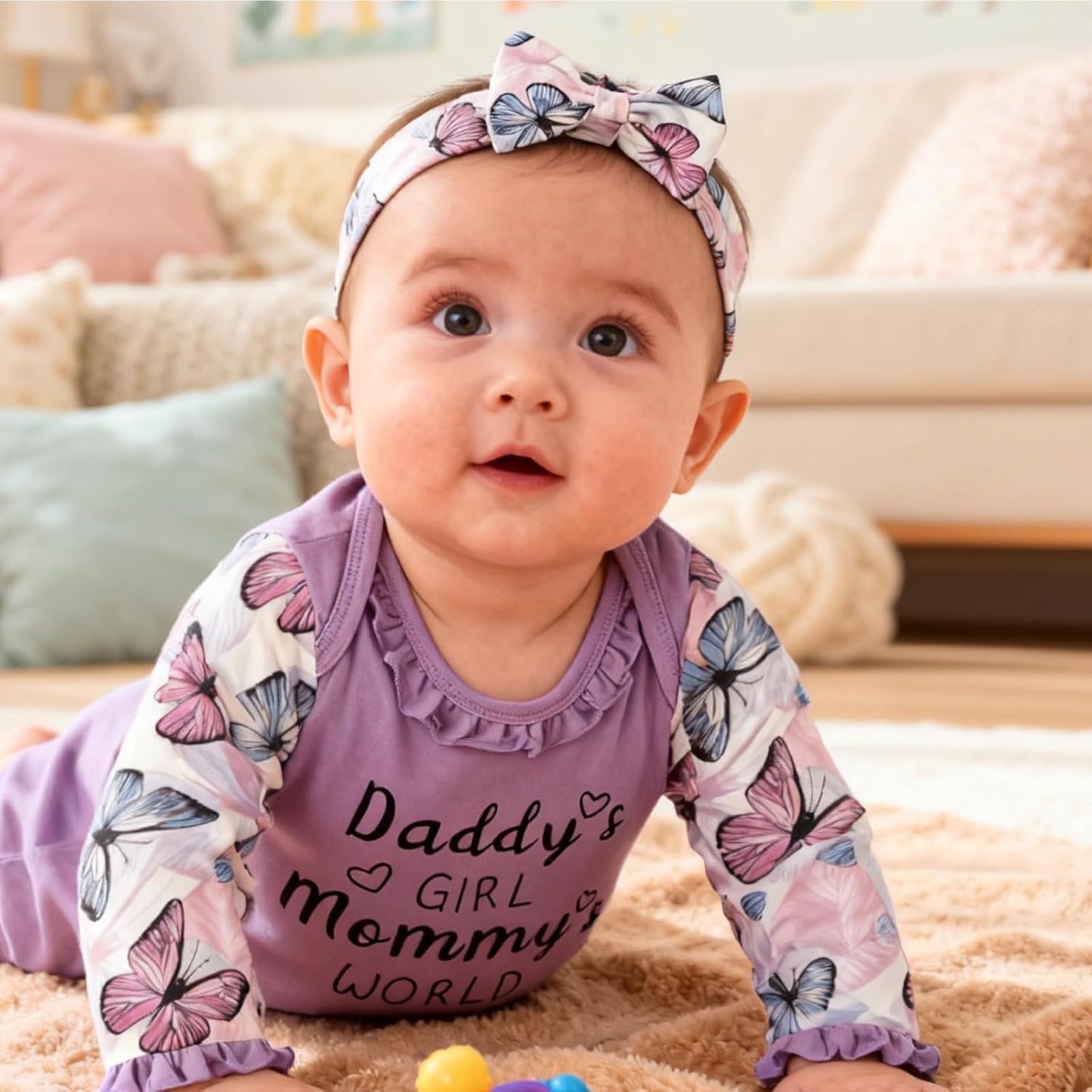 AMAWMW Newborn Baby Girl Little Sister Sleeper Gown Stripe Long Sleeve Nightgown Pajamas Gifts Stuff Essential Outfit