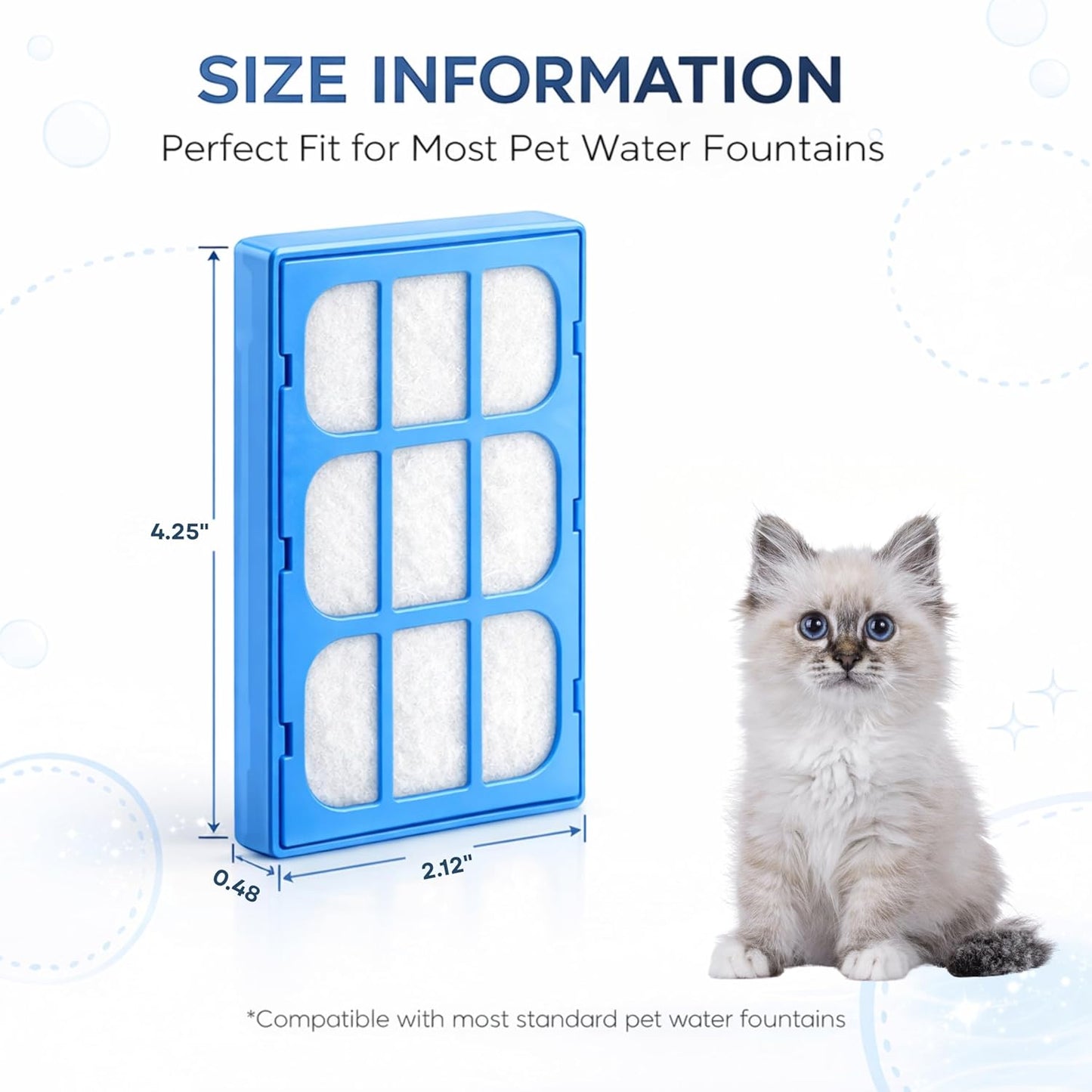 Nispira Replacement Water Filter Cartridges Compatible with Cat Mate & Dog Mate Fountains, Pack of 12