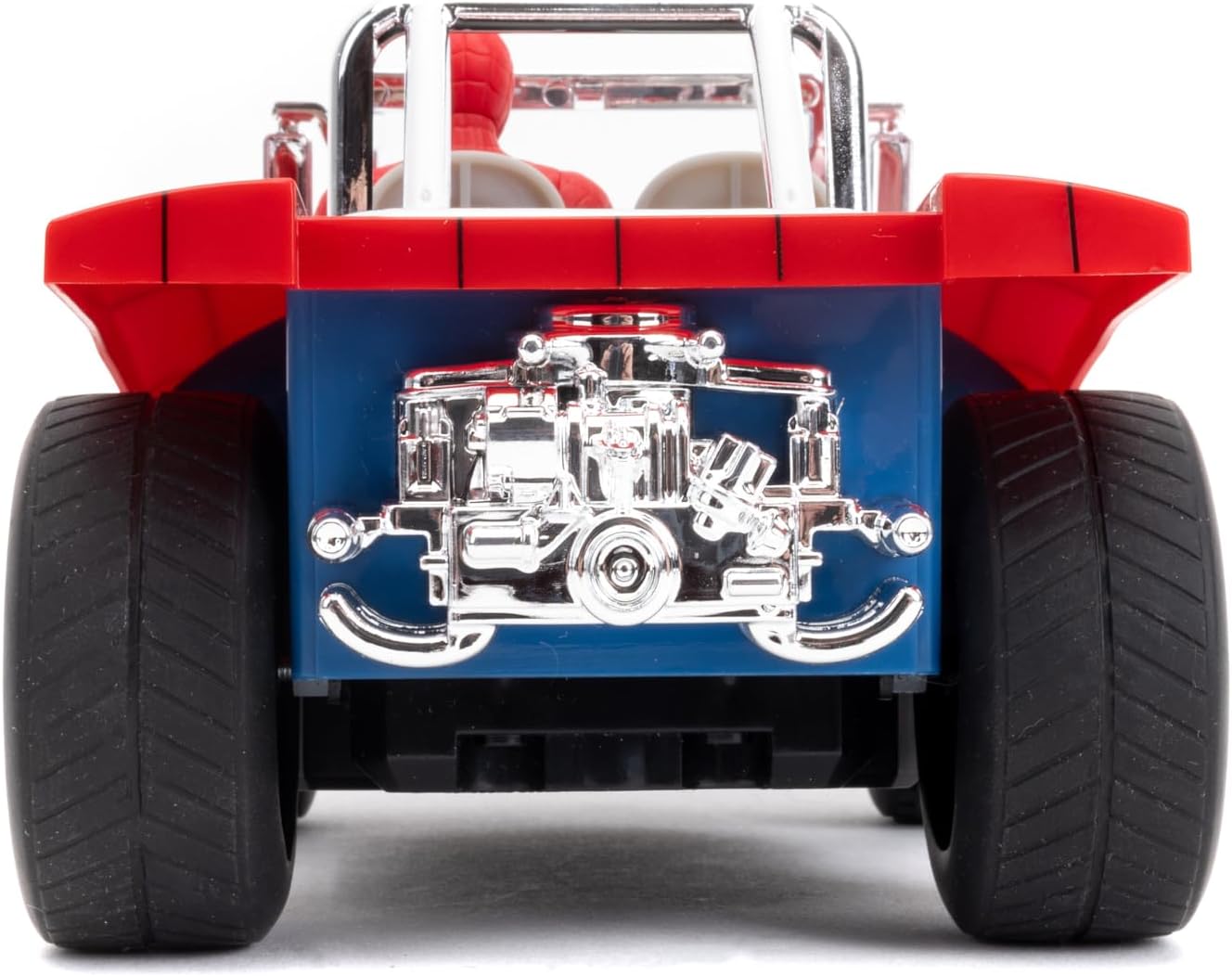 Jada Spider-Man Buggy RC with Non-Removable Spider-Man Figure – 7", Turbo Button, Full-Function Remote Control, Ages 6+, Red/Blue