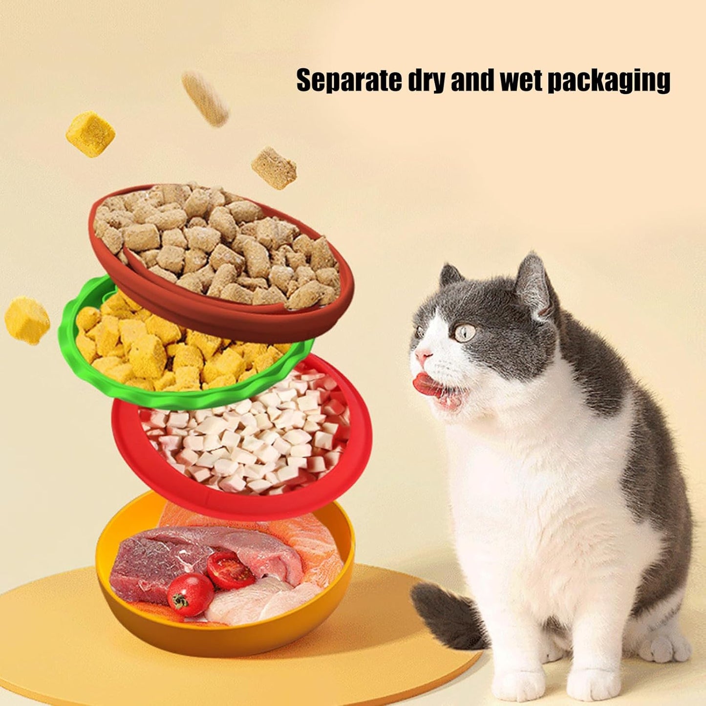 Interactively Slow Feed Pet Bowl Multifunctional Pet Food Dish 5 Layer Stackable for Home or Outdoor Use Space Saving Pet Feeders