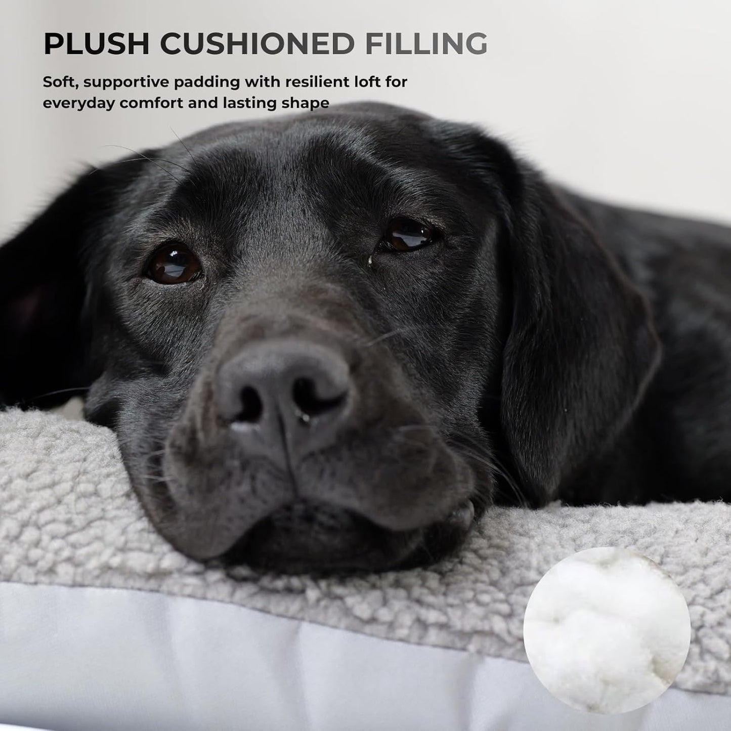 Washable Dog Bed for Large Dogs, Dog Beds Large Sized Dog, Reversible Plush & Oxford Dog Bed for Crates, 3" Thick Cushion Kennel Mat, Machine Washable Non‑Slip Pet Bed, Fits 42 Inch Crates, Grey