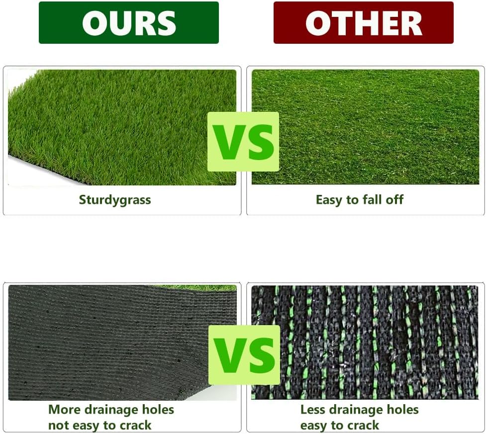 Reusable Potty Training Grass Mat for Dogs - 19.7 X 39.4 Inch Artificial Turf with Drainage Holes, Washable Dog Potty Pad for Indoor & Outdoor Use, Easy to Clean, Durable & Long-Lasting