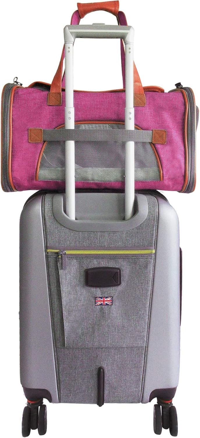 Mr. Peanut's Airline Approved Soft Sided Pet Carrier, Low Profile Gold Series Tote, Premium Brand Self Locking Zippers, Under Seat Compatibility, Plush Faux Fleece Bedding with a Sturdy Plywood Base