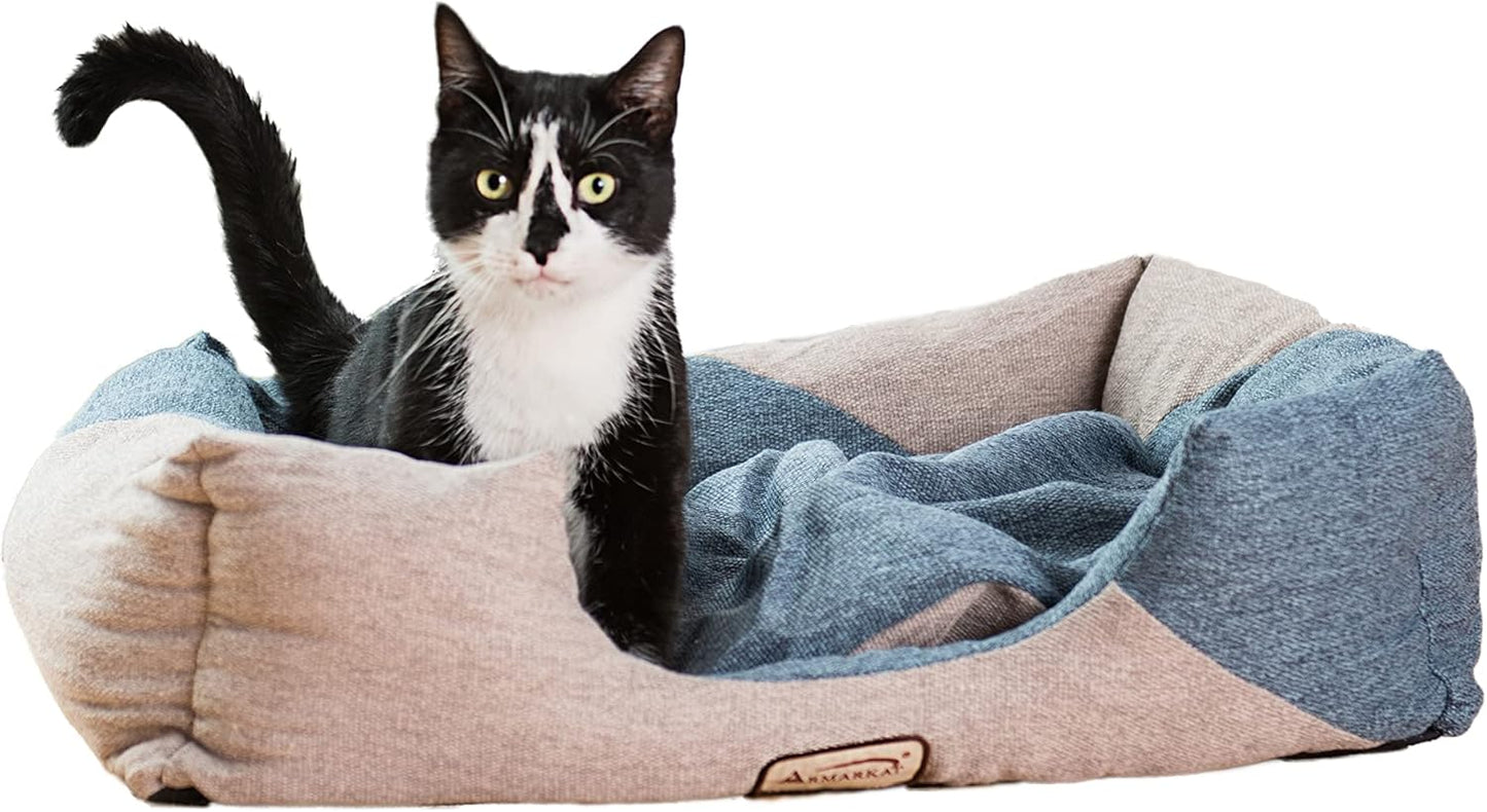 Armarkat C47 Cat Bed, One Size,Navy Blue, Beige