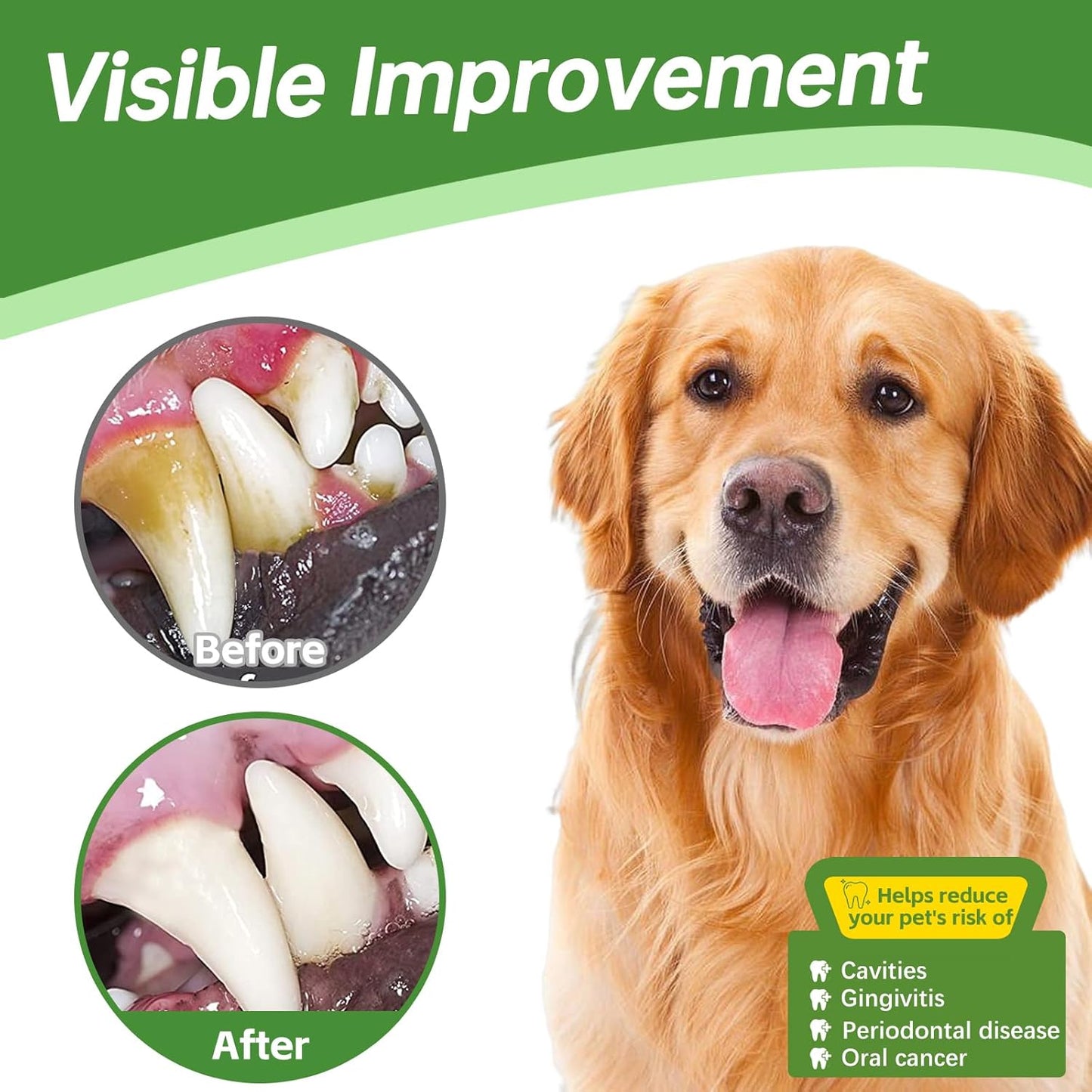 Teeth Cleaning for Dogs & Cats - Dental Care Finger Wipes to Remove Bad Breath - Dog Tooth Brushing Kit - Cat Toothbrush Plaque and Tartar Remover - 50 Count