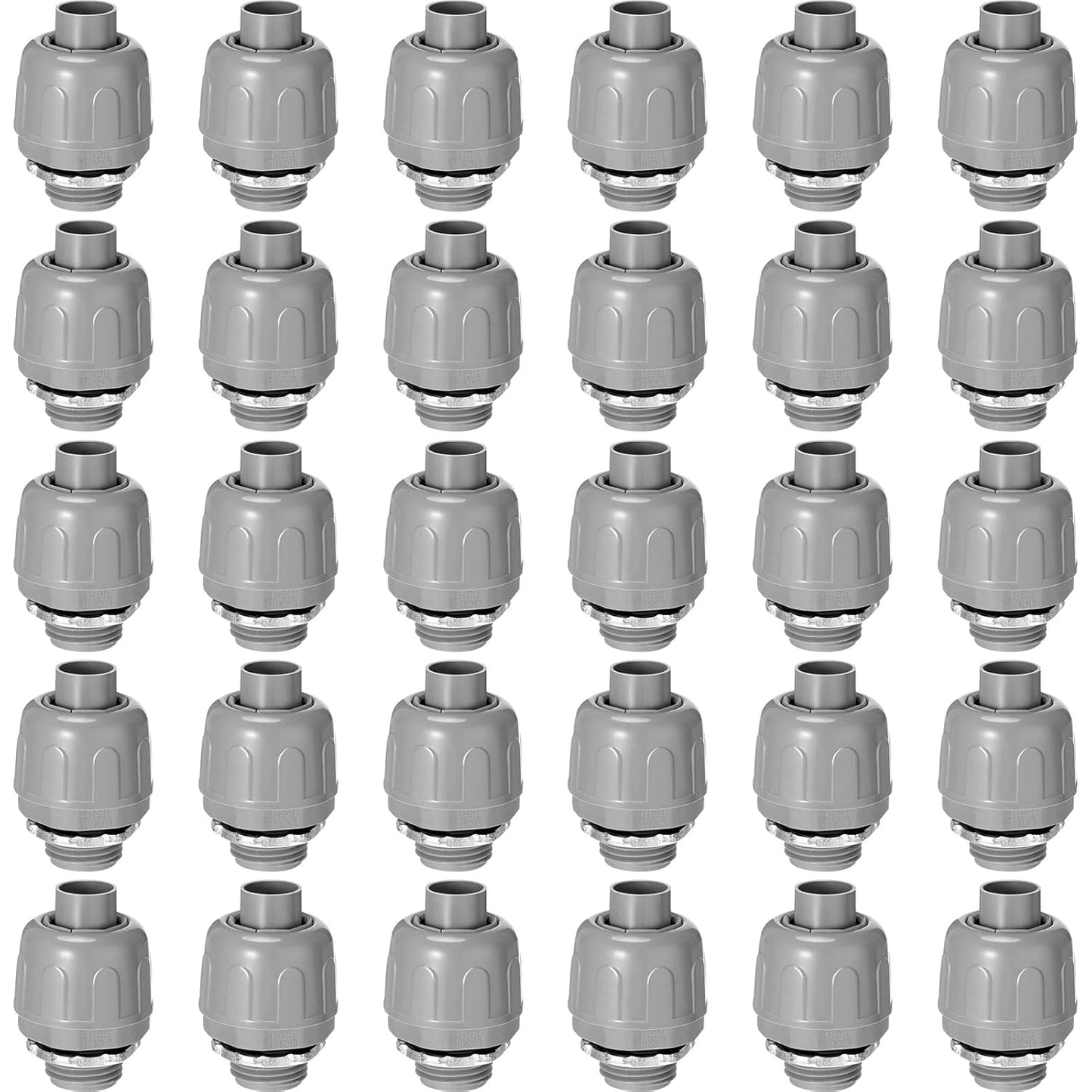 1/2 Inch Liquid Tight Connector PVC Electrical Conduit Fittings Straight 180 Degree Flexible Conduit Connector for Home Kitchen Bathroom Tube Tool Supplies (30 Pcs)