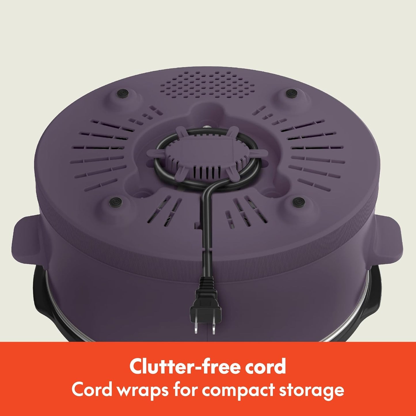 bella 6.0 Qt Programmable Slow Cooker, Ceramic Nonstick Coating, Adjustable Temperature & Cooking Times, Dishwasher Safe Stoneware Pot & Tempered Glass Lid, Tangle Free Cord Wrap, Plum