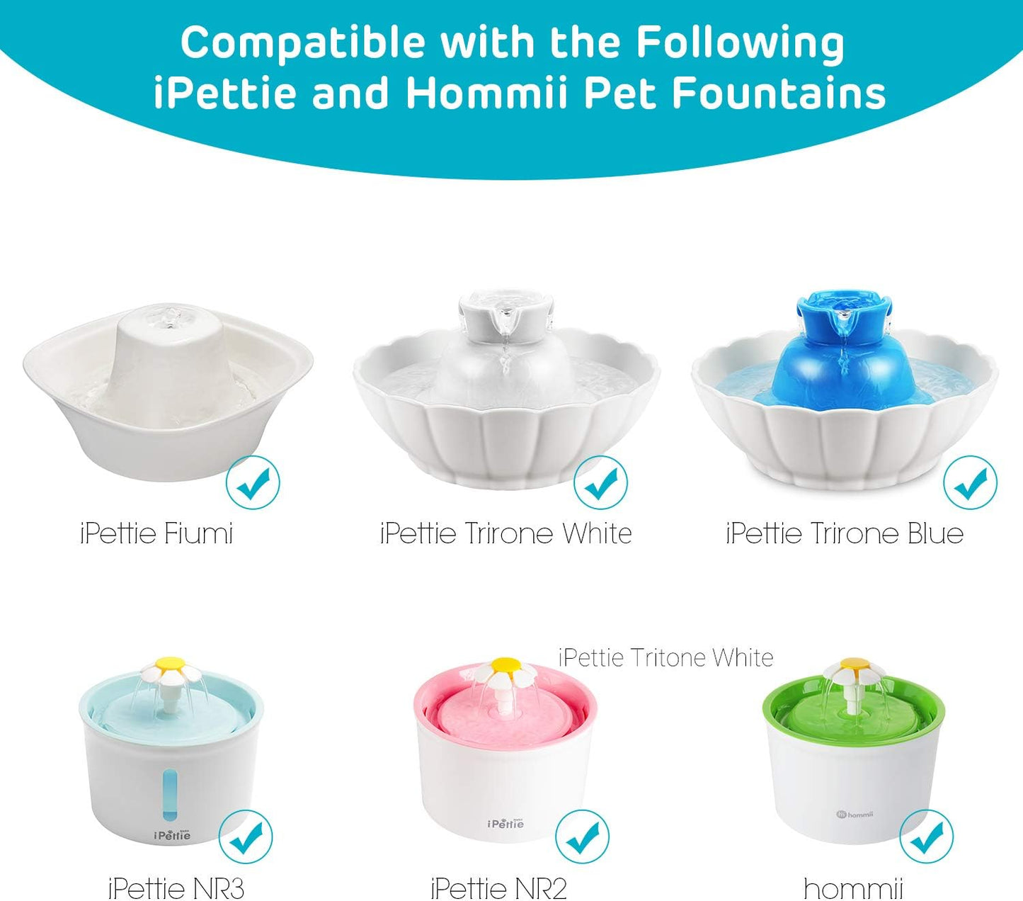 iPettie Pet Water Fountain Pump for iPettie and Hommii Water Fountain | Certificated Super Quiet Waterproof Pump | Pack of 1