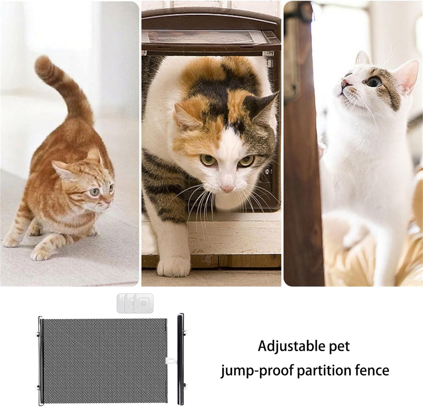 Retractable Pet Gate Childproof Barrier for Stairs Hallways Flexible Width Indoor Outdoor Dog White Modern Pet Barrier