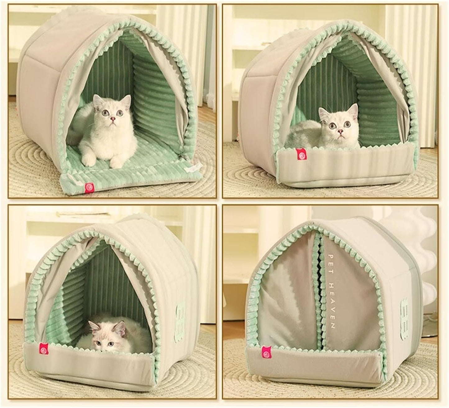 Dog House to Keep Small Dogs Warm in Winter, Enclosed pet Dog Bed, cat, Four-Season(S:39 * 36 * 36cm)