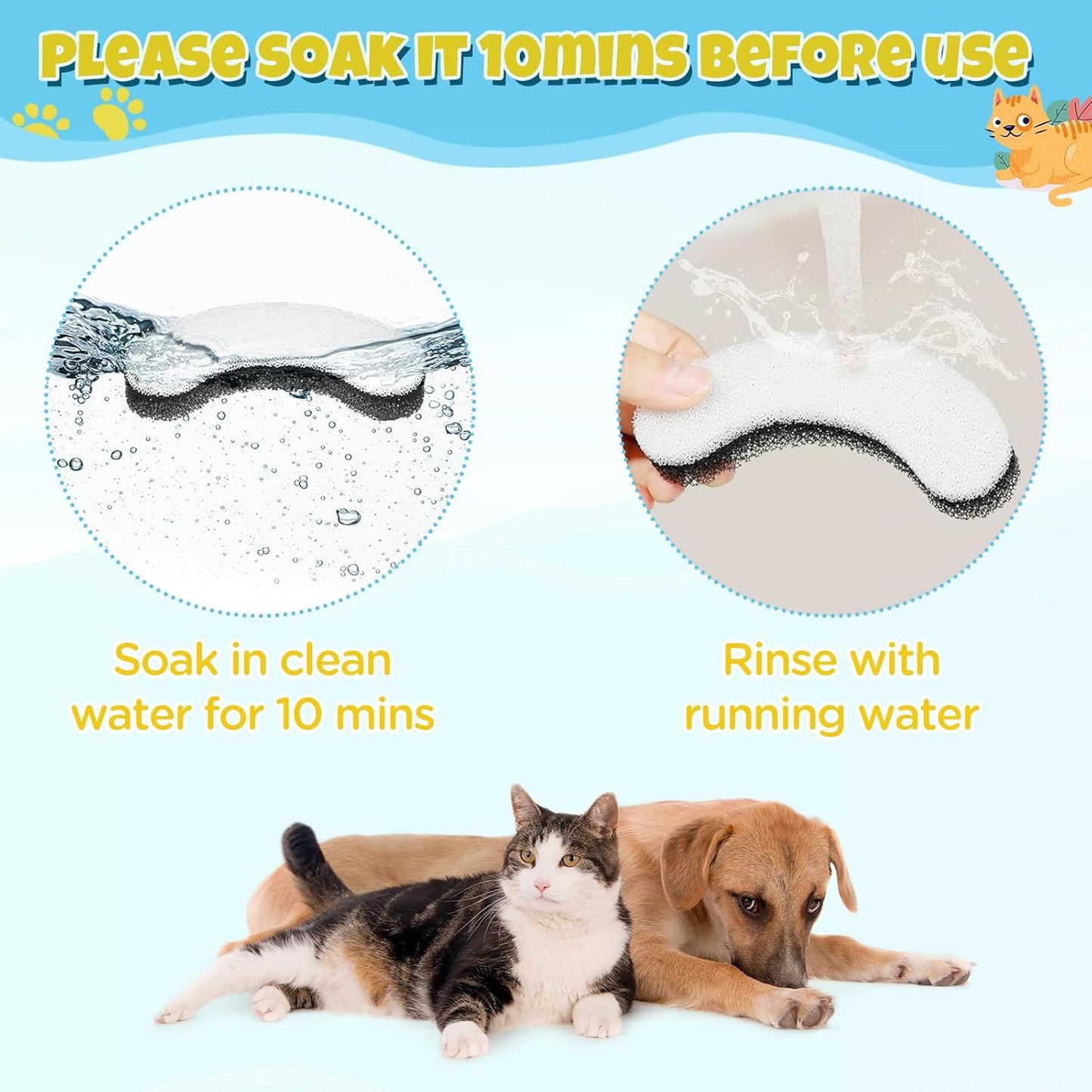 16 Pieces Cat Water Fountain Filters, Water Fountain Filters Replacement for Cat，Water Fountain Fit for Clear Fountain Perfect for NPET WF050 & WF100，Dog Dispenser (16PCS)