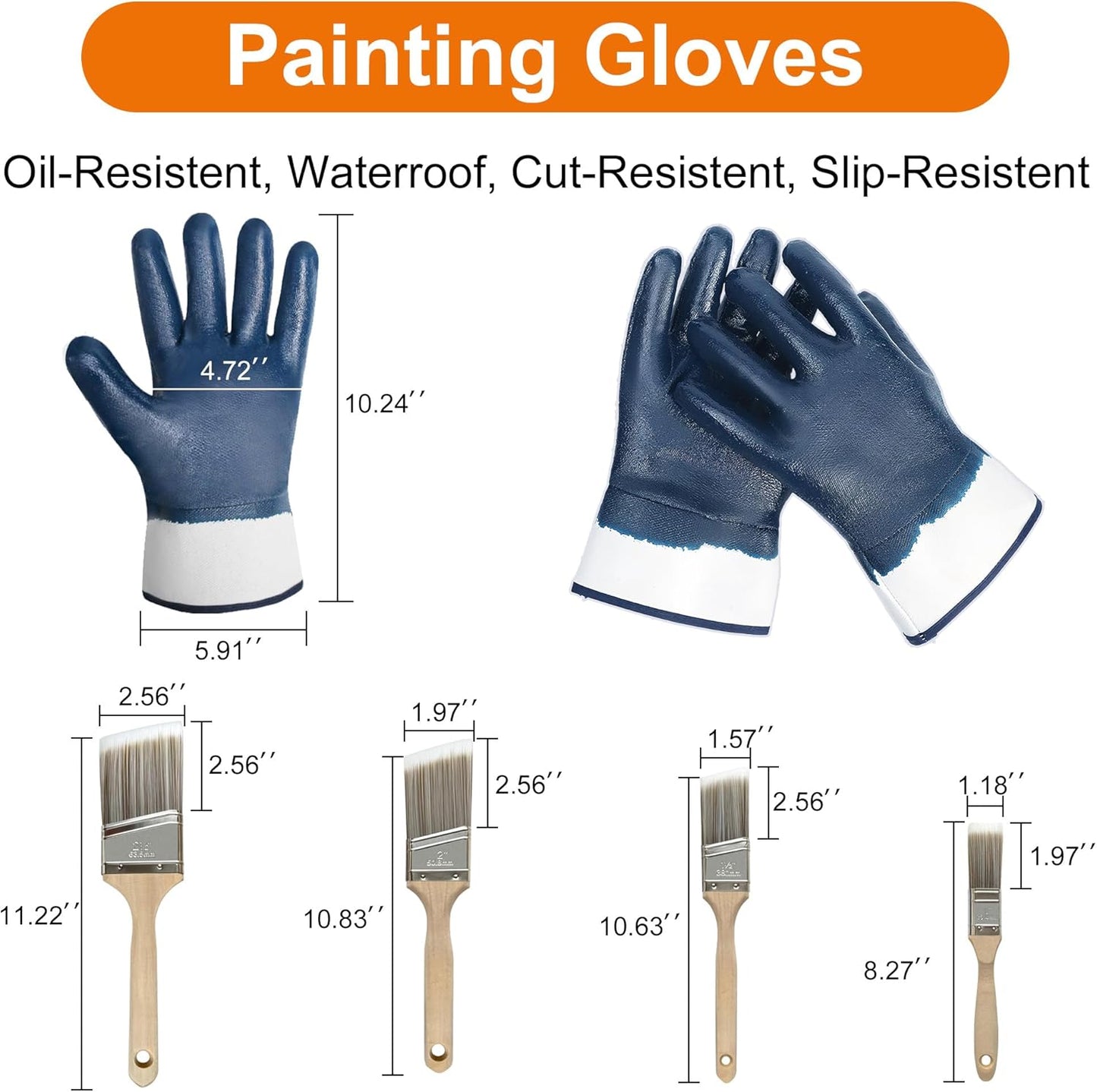 28 PCS Paint Roller Kit with Extension Pole, 4"and 9" Paint Roller, Including Gloves, Paint Tray, Flat Paint Brush, Scraper, etc., for Professional House Painting & Oil Paints
