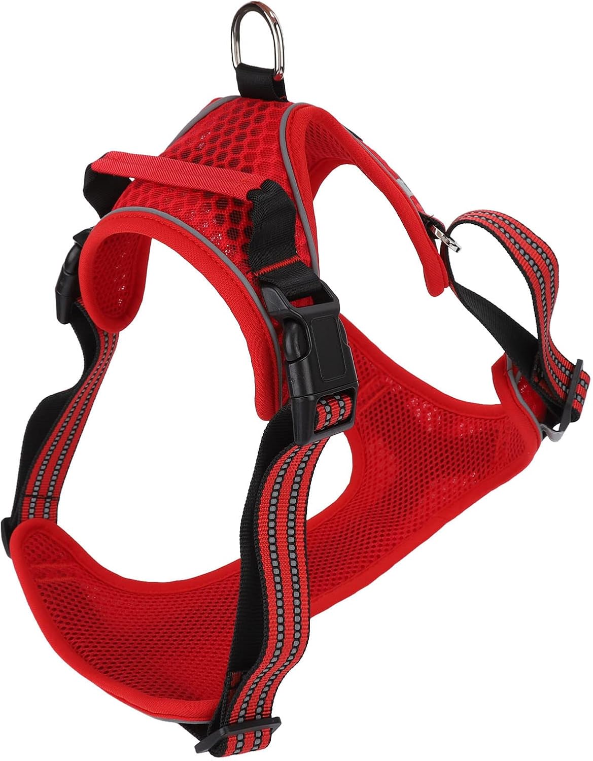 Dog Vest, Adjustable Breathable Reflective Dog Vest with Alloy Traction Buckle Harness Medium Sized Harness for Large for Outdoor Walking, Running, Training (S)