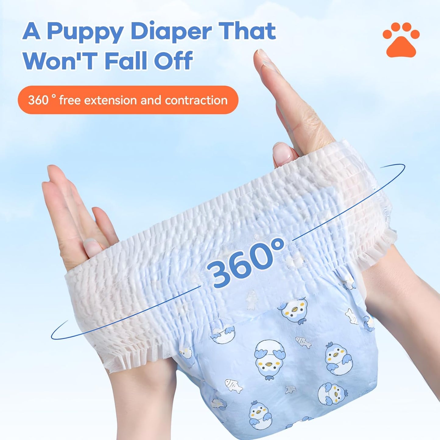 Disposable Dog Diapers Absorbent Soft Puppy Doggie Diapers for Female Dogs with Stretchy Waist Puppy Diaper in Heat Period Excitable Urination (S 10PCS)