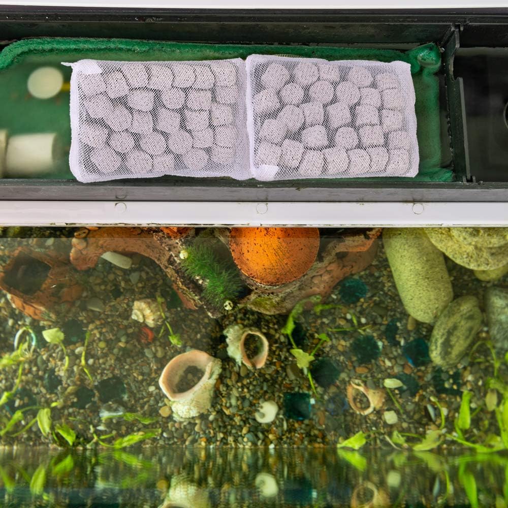 DEPEPE 10pcs 7.8 x 5.9 Inch Aquarium Filter Media Bags with Zipper for Activated Carbon, Biospheres, Ceramic Rings